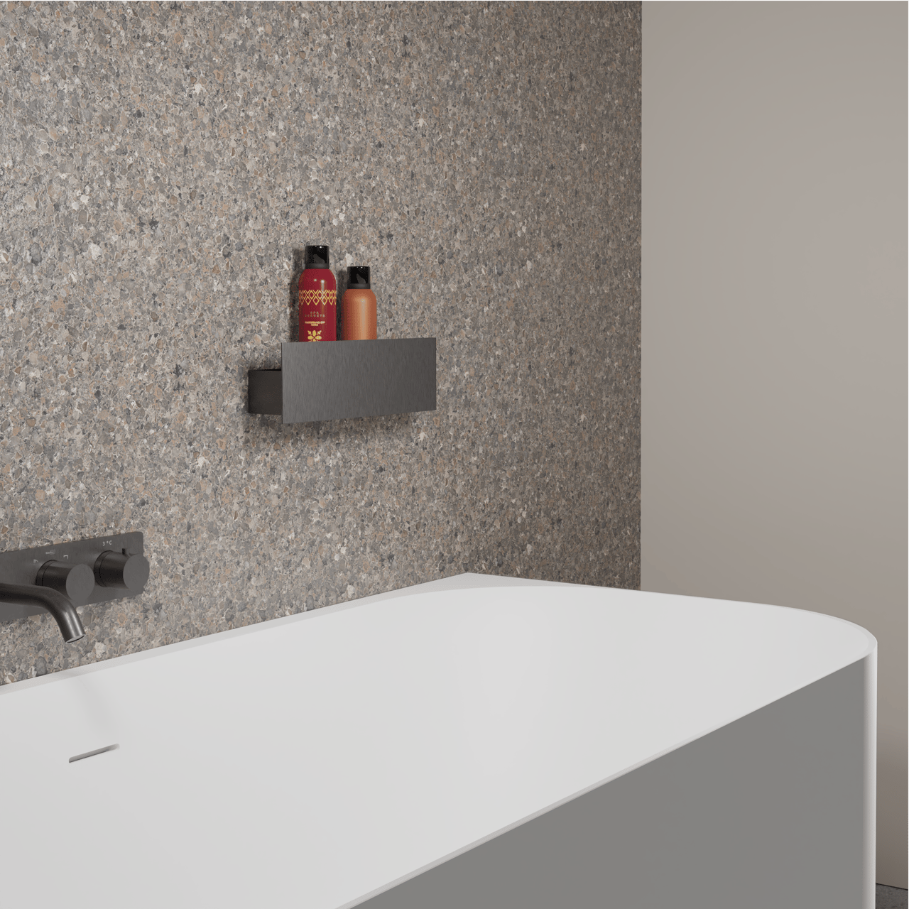 Balmani Uma wandplank Brushed GunMetal 35 x 8.5 cm