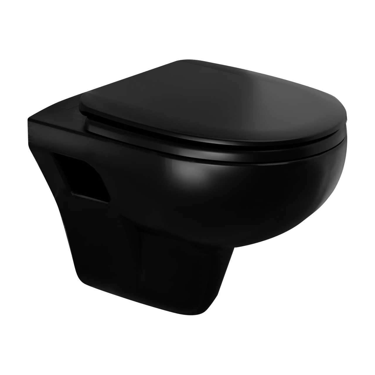 Linie Enzo mat zwart randloos met luxe wc-bril en Geberit Duofix UP100 Delta inbouwreservoir met bedieningspaneel