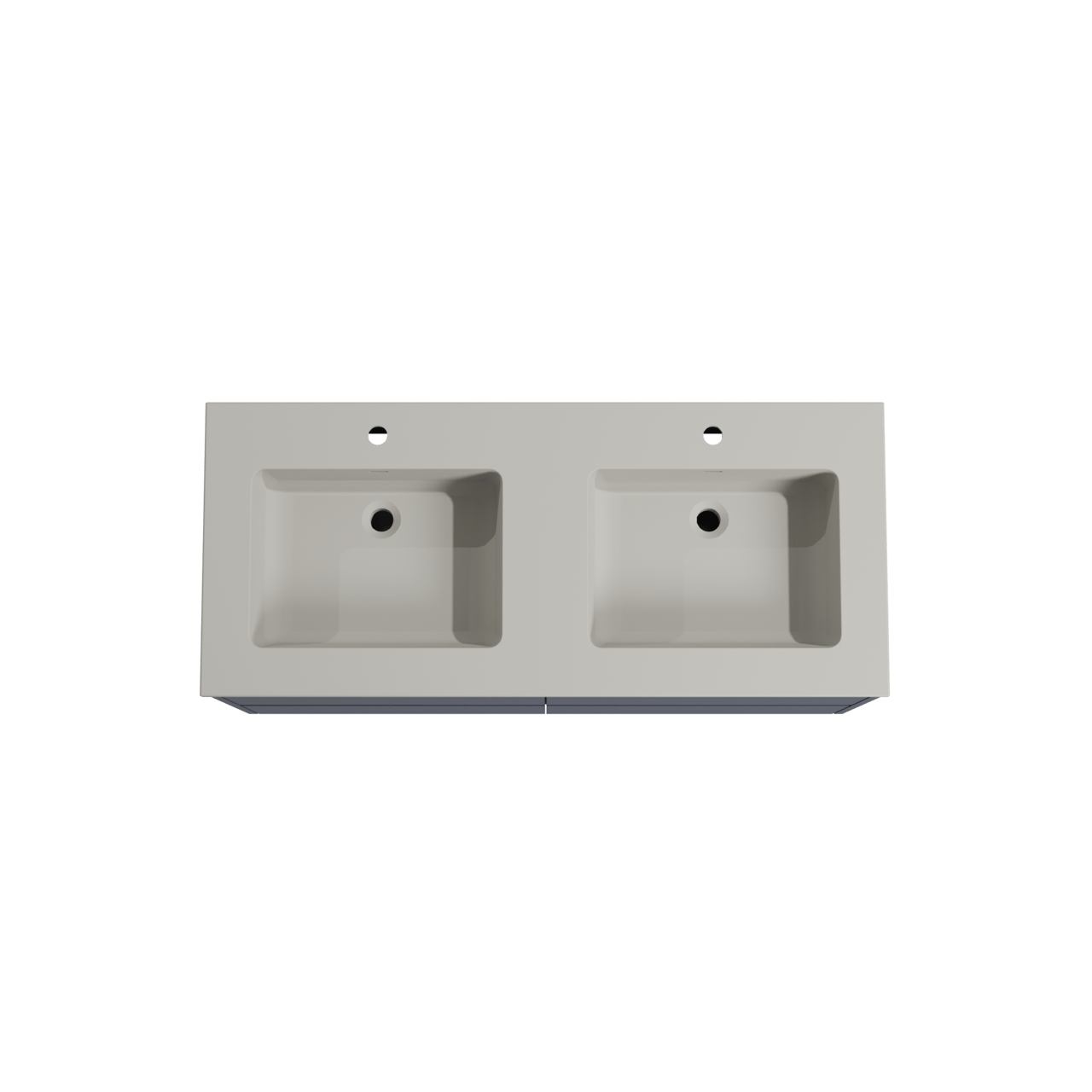 Storke Seda meuble salle de bains suspendu 120 x 52 cm bleu nuit avec Diva double vasque en top solid soie grise