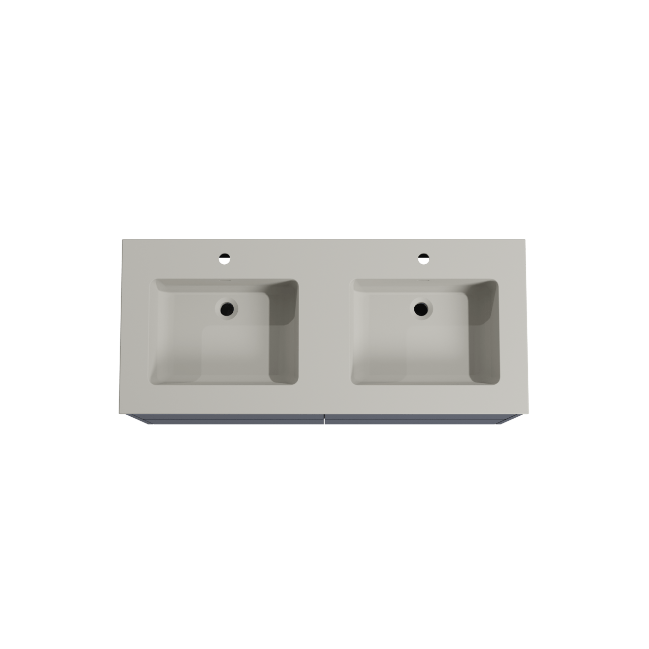 Storke Seda meuble salle de bains suspendu 120 x 52 cm bleu nuit avec Diva double vasque en top solid soie grise