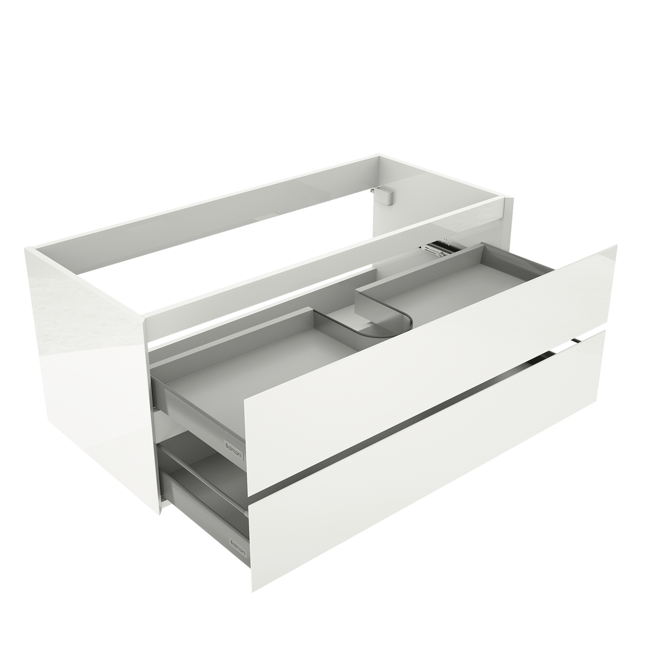 Balmani Mitra basin cabinet 120cm shiny white