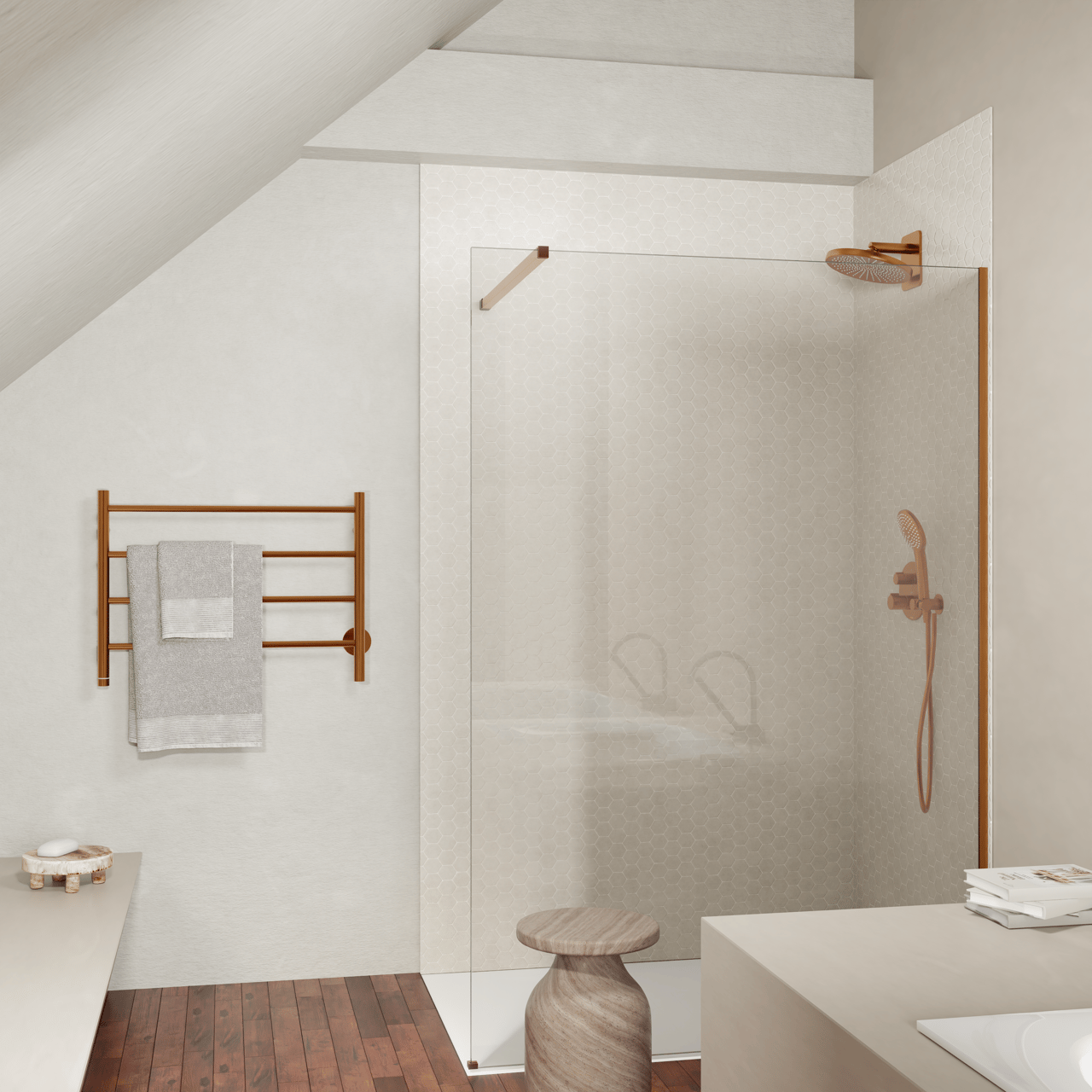 Blaufoss Odda Basso chauffe-serviette 55 x 75 cm brushed rosegold 50W