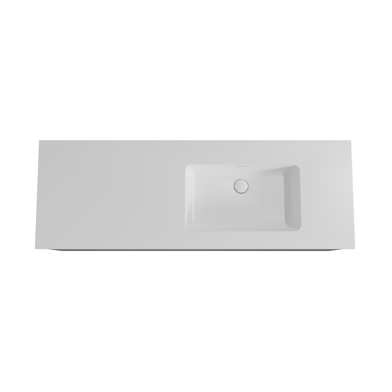 Storke Ribs hängendes Möbelstück Set: 150 x 52 cm, Schwarze Eiche, mit Mata Waschtisch rechts, Solid Surface, Weiß matt, Vertikale asymmetrische gerade Rippe