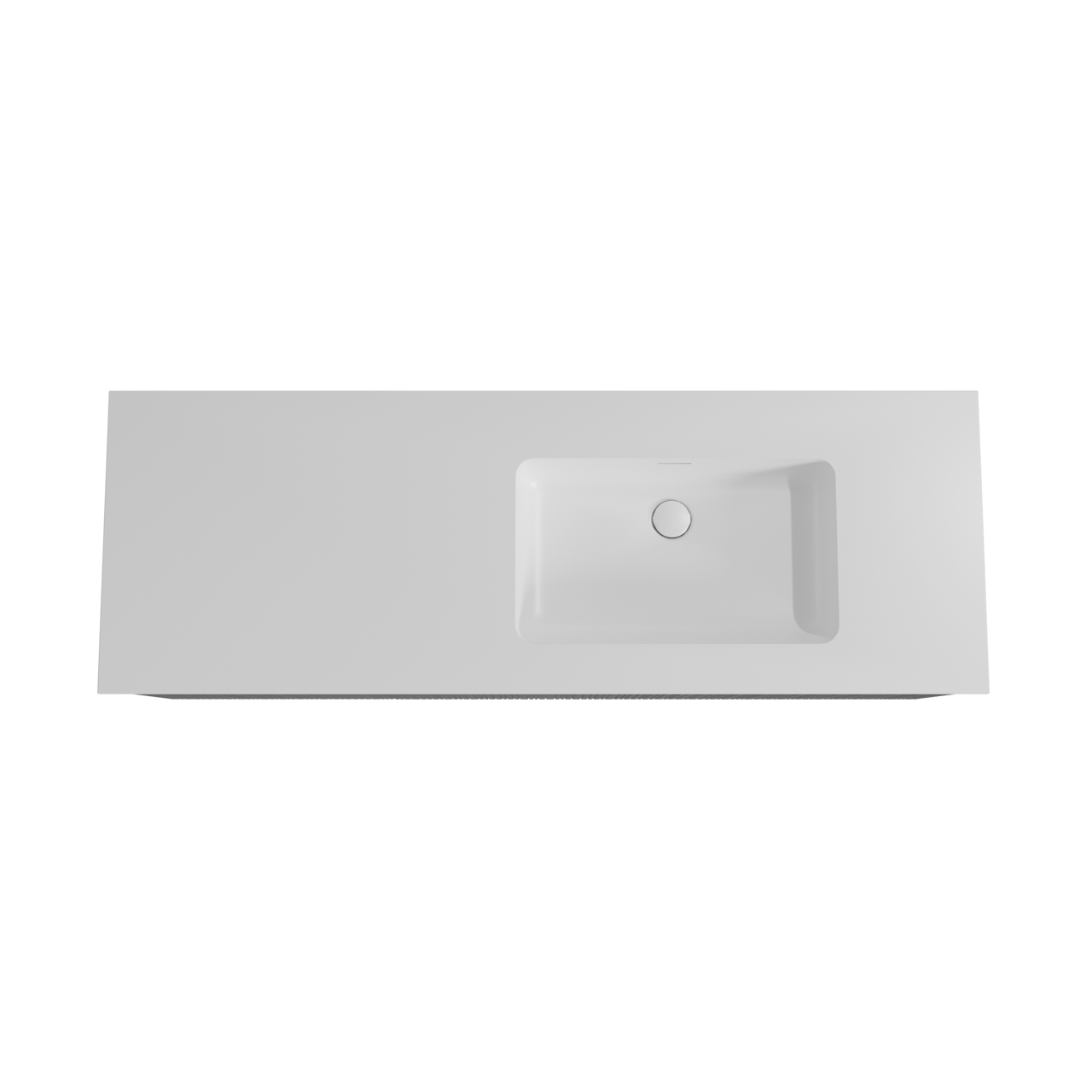 Storke Ribs hängendes Möbelstück Set: 150 x 52 cm, Schwarze Eiche, mit Mata Waschtisch rechts, Solid Surface, Weiß matt, Vertikale asymmetrische gerade Rippe