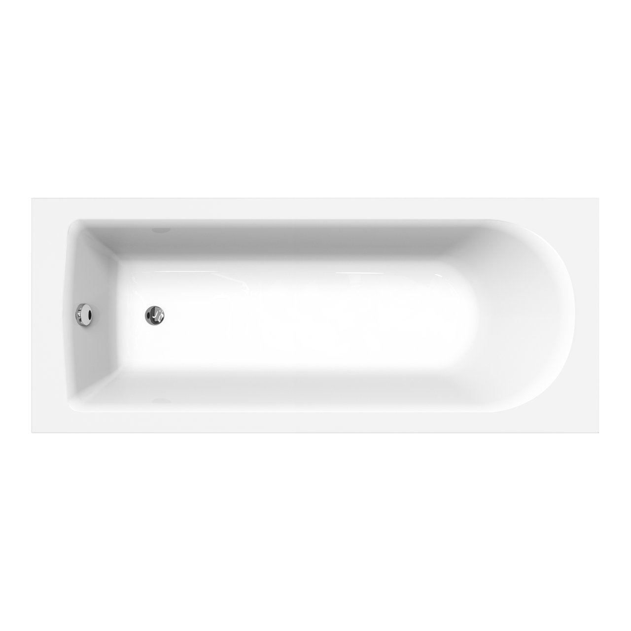 Luca Varess Rosala baignoire encastrable simple 170 x 70 cm acrylique Blanc Brillant