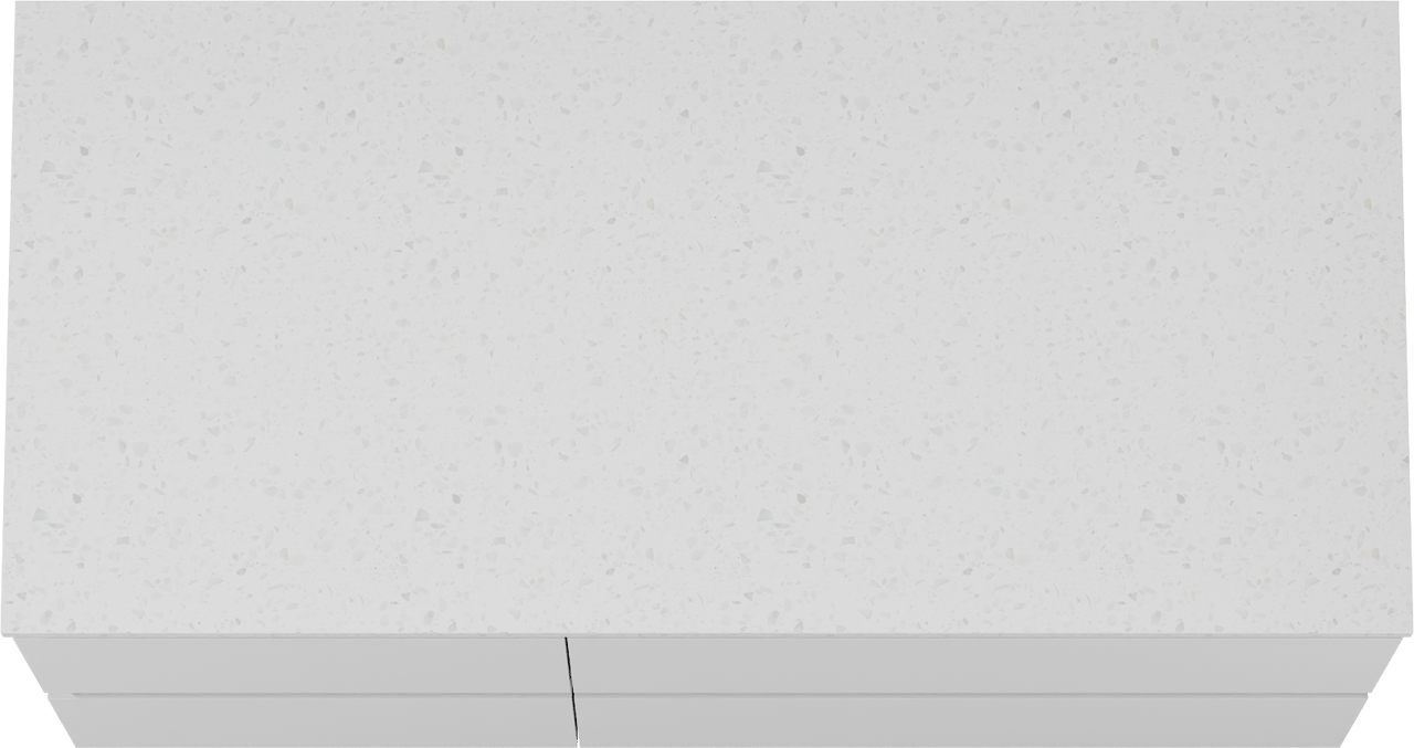 Linie Lado meuble salle de bains suspendu 100 x 46 cm blanc mat avec Lado tablette simple ou double en mélaminé terrazzo blanc