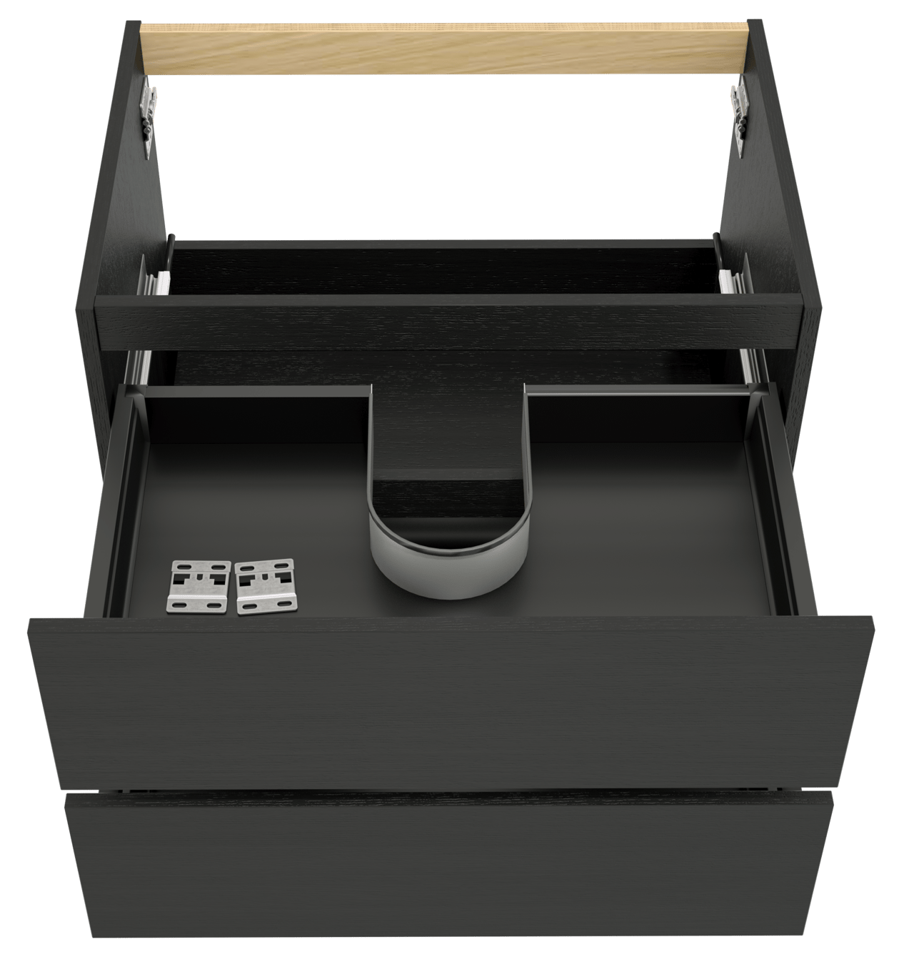 Balmani Lucida meuble sous-vasque suspendu 75 x 55 cm chêne noir 2 tiroirs