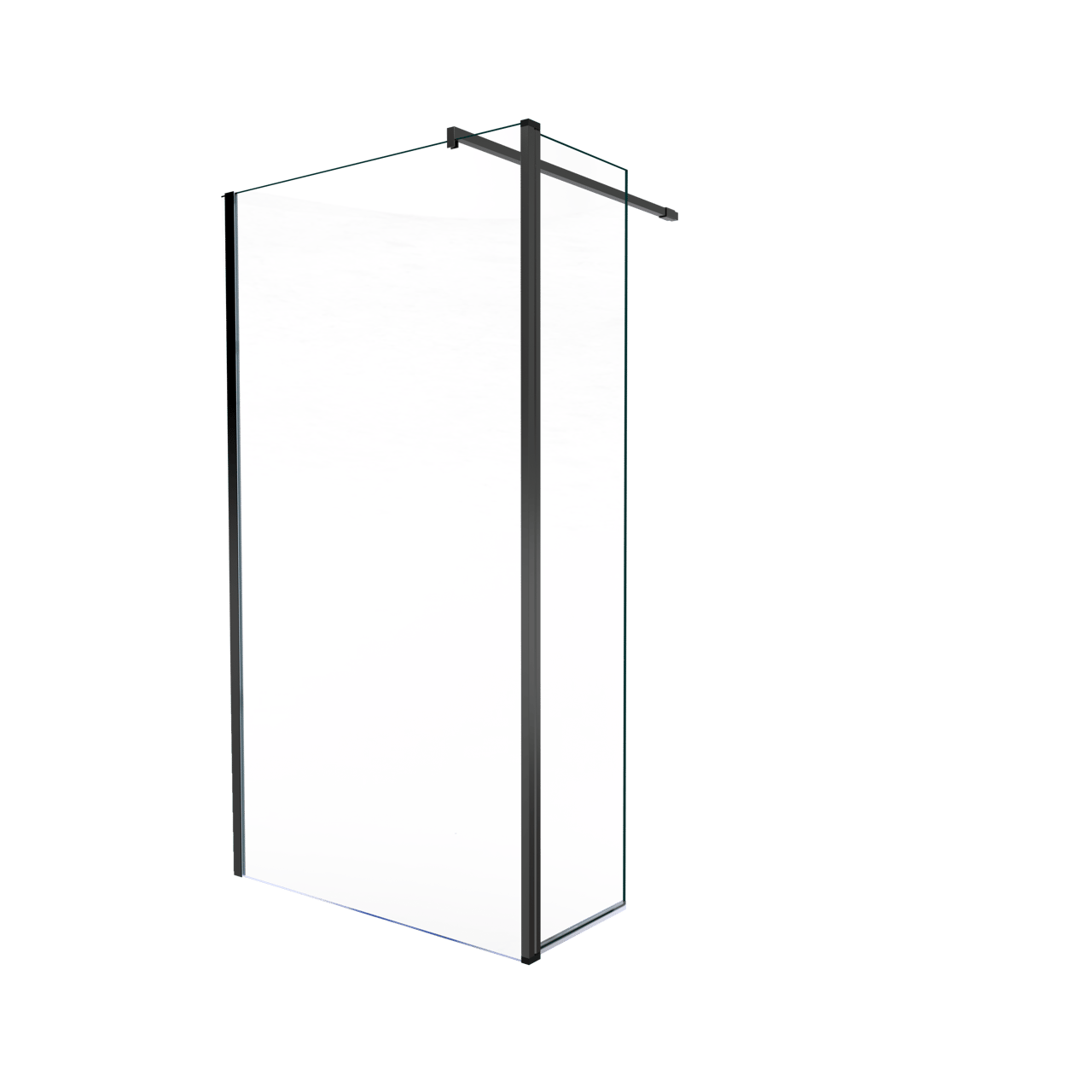 Balmani Move inloopdouche beweegbaar zijpaneel 120x200cm helder glas mat zwart profiel