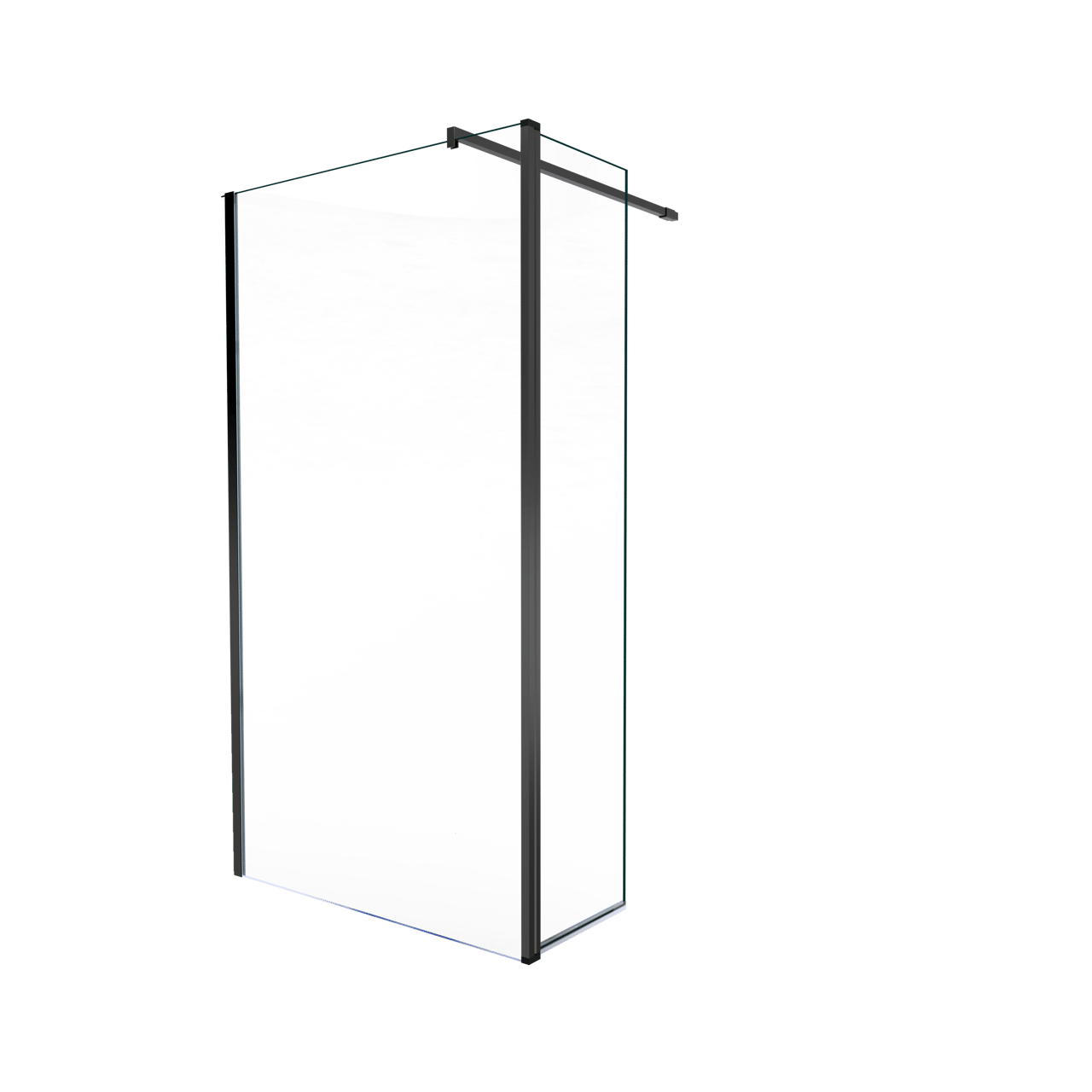 Balmani Move douche à l'italienne avec panneau latéral pivotant 120 x 200 cm verre transparent profil noir mat