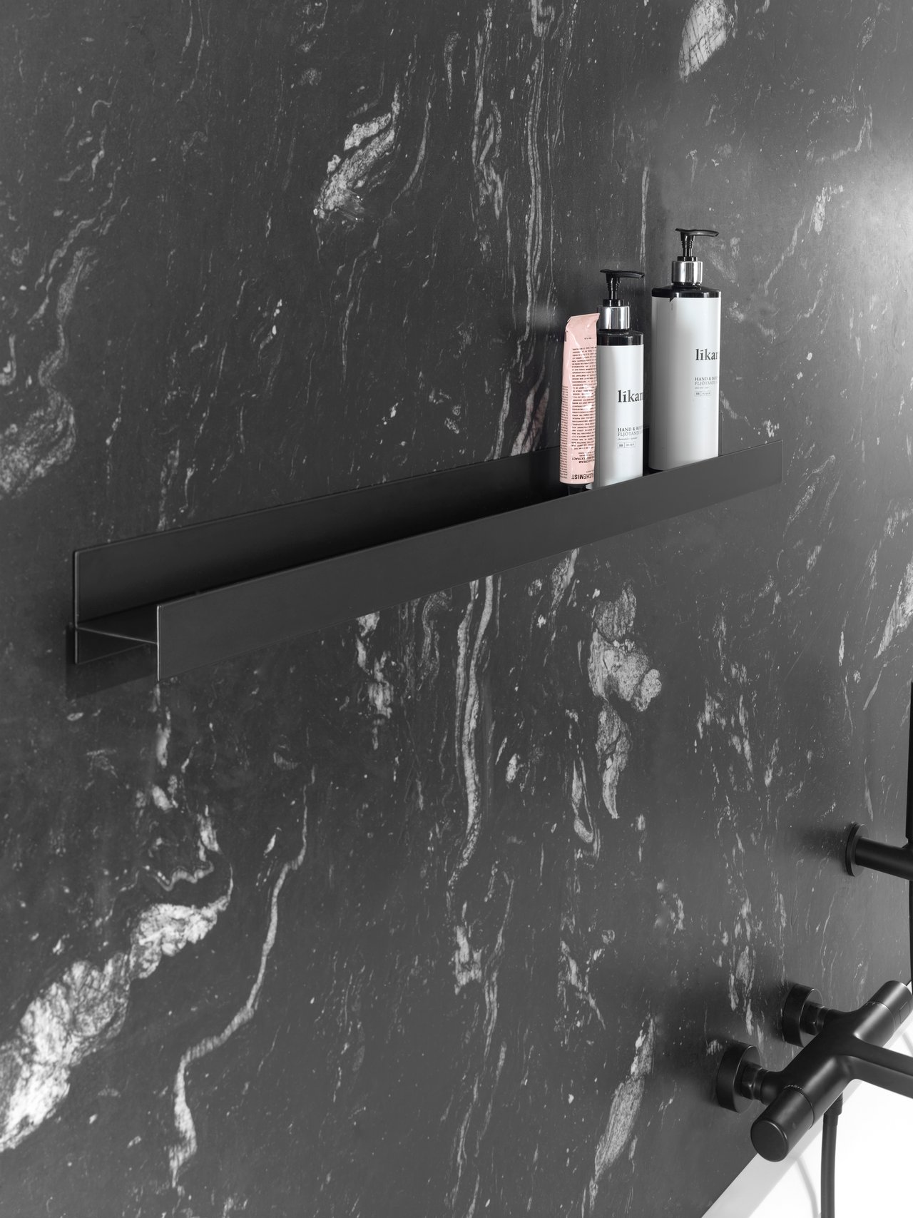 Blaufoss Blackline Tilli étagère murale noir mat 40 x 6,8 cm