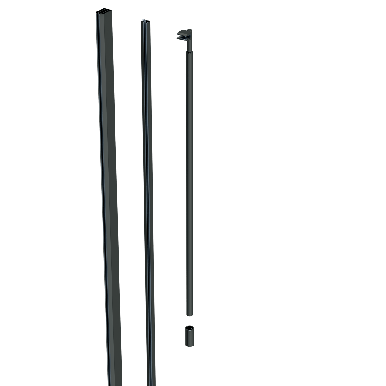 Linie Walk-in II Set Profilen, 8 mm, Glas schwarz mattiert