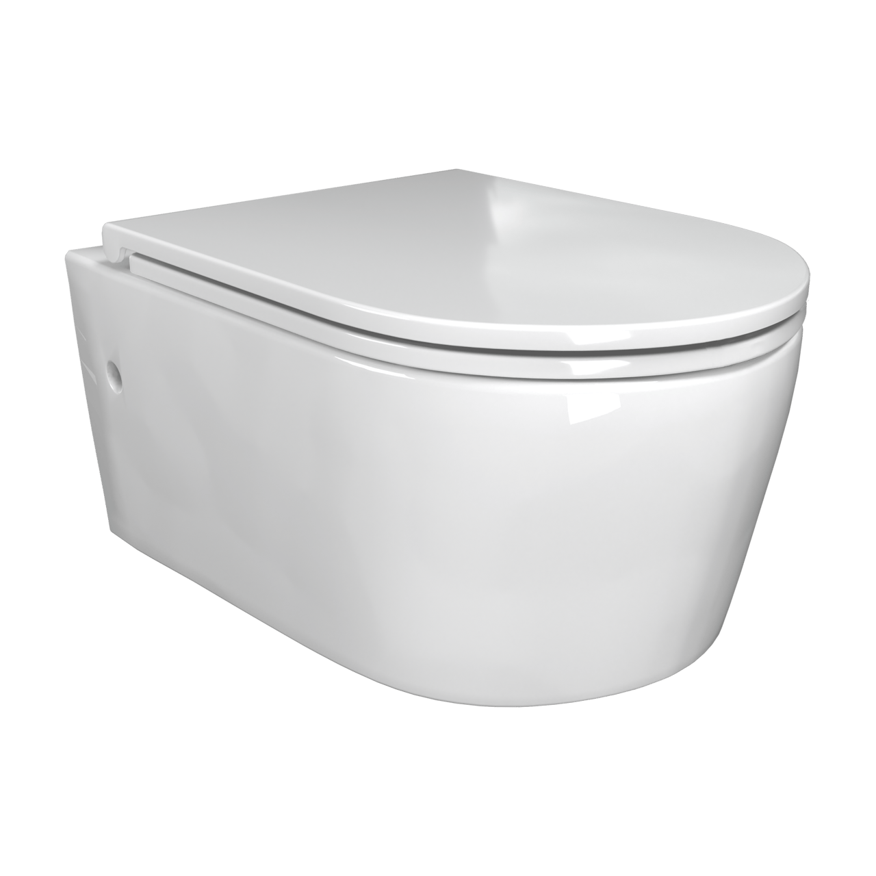 Luca Varess Zeno hangtoilet hoogglans wit randloos met Geberit Duofix UP100 Delta inbouwreservoir en bedieningspaneel