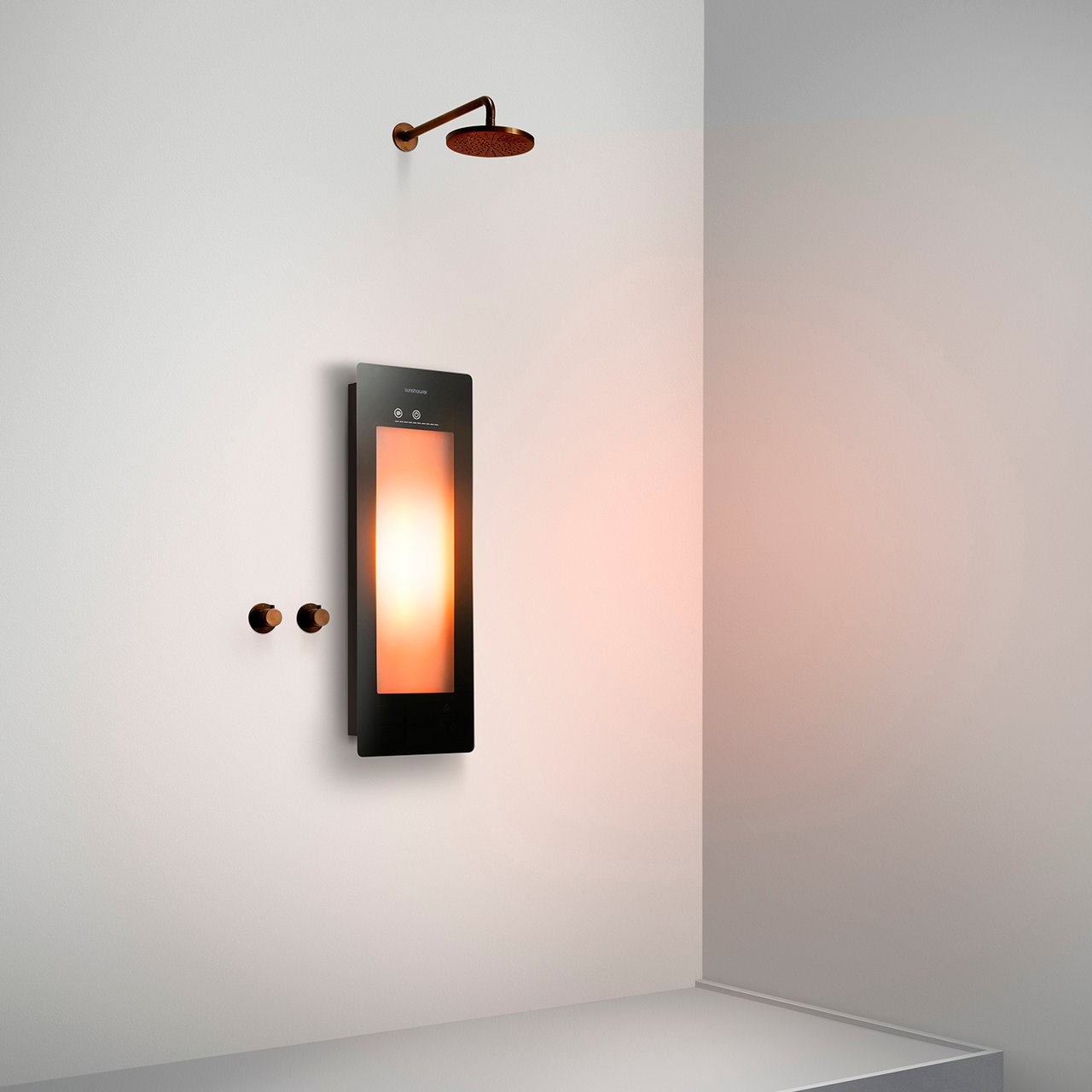 Sunshower Plus S en saillie en noir avec lumière infrarouge et UV