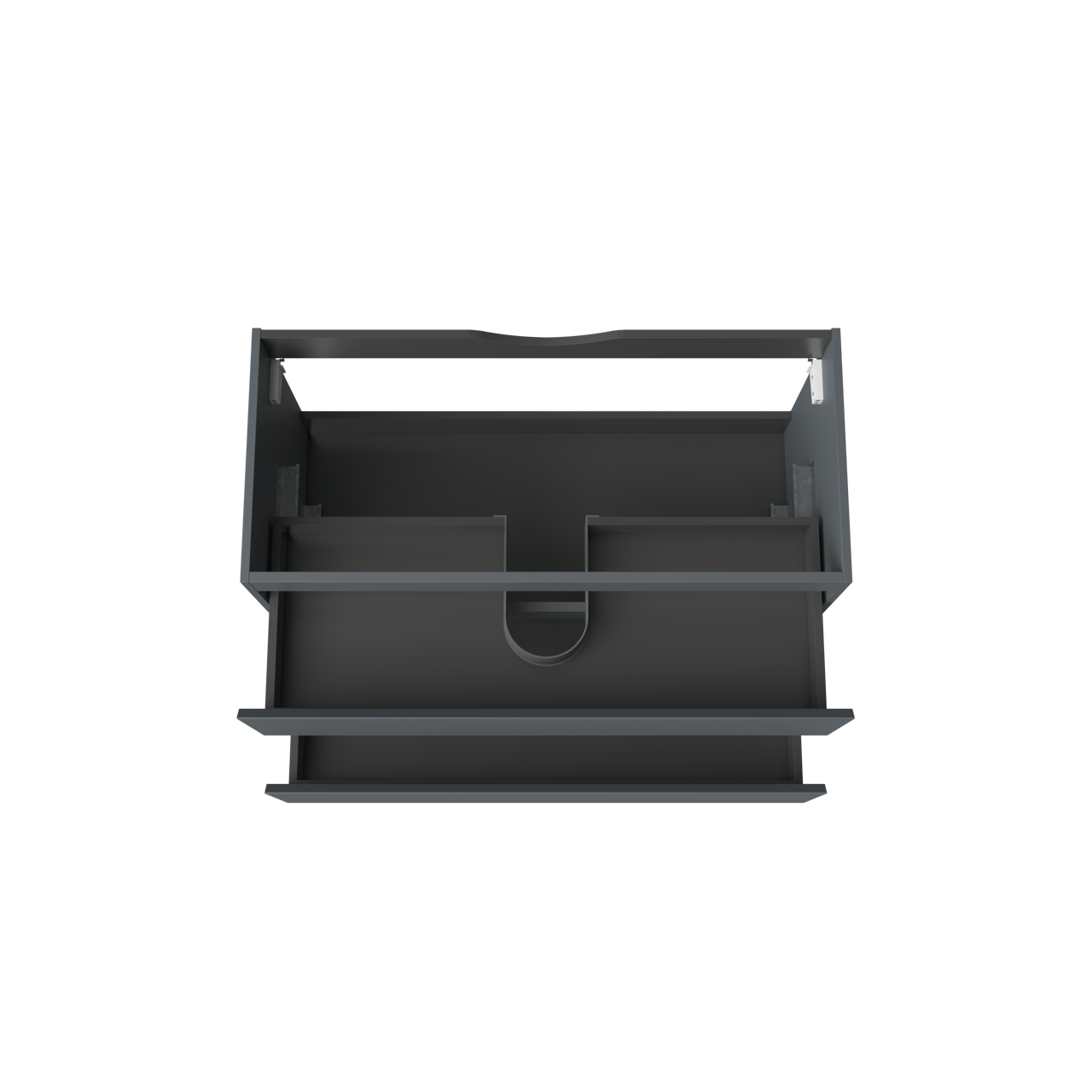 Linie Lado zwevende wastafelonderkast 100 x 46 cm blauw antraciet 2 lades