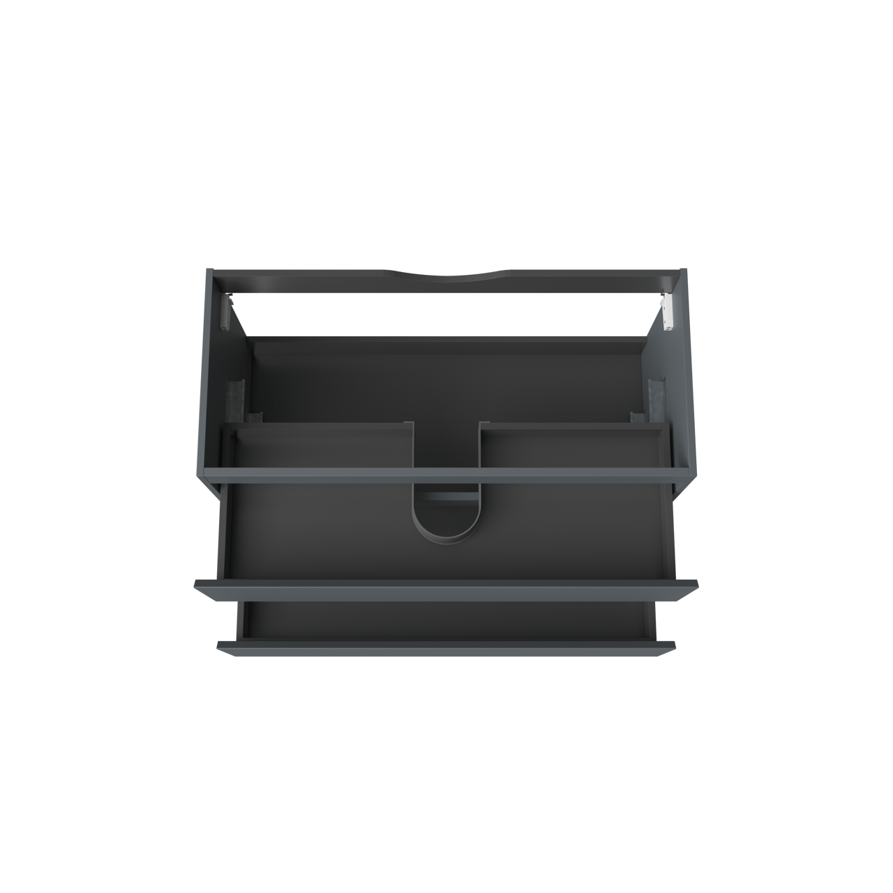 Linie Lado zwevende wastafelonderkast 100 x 46 cm blauw antraciet 2 lades