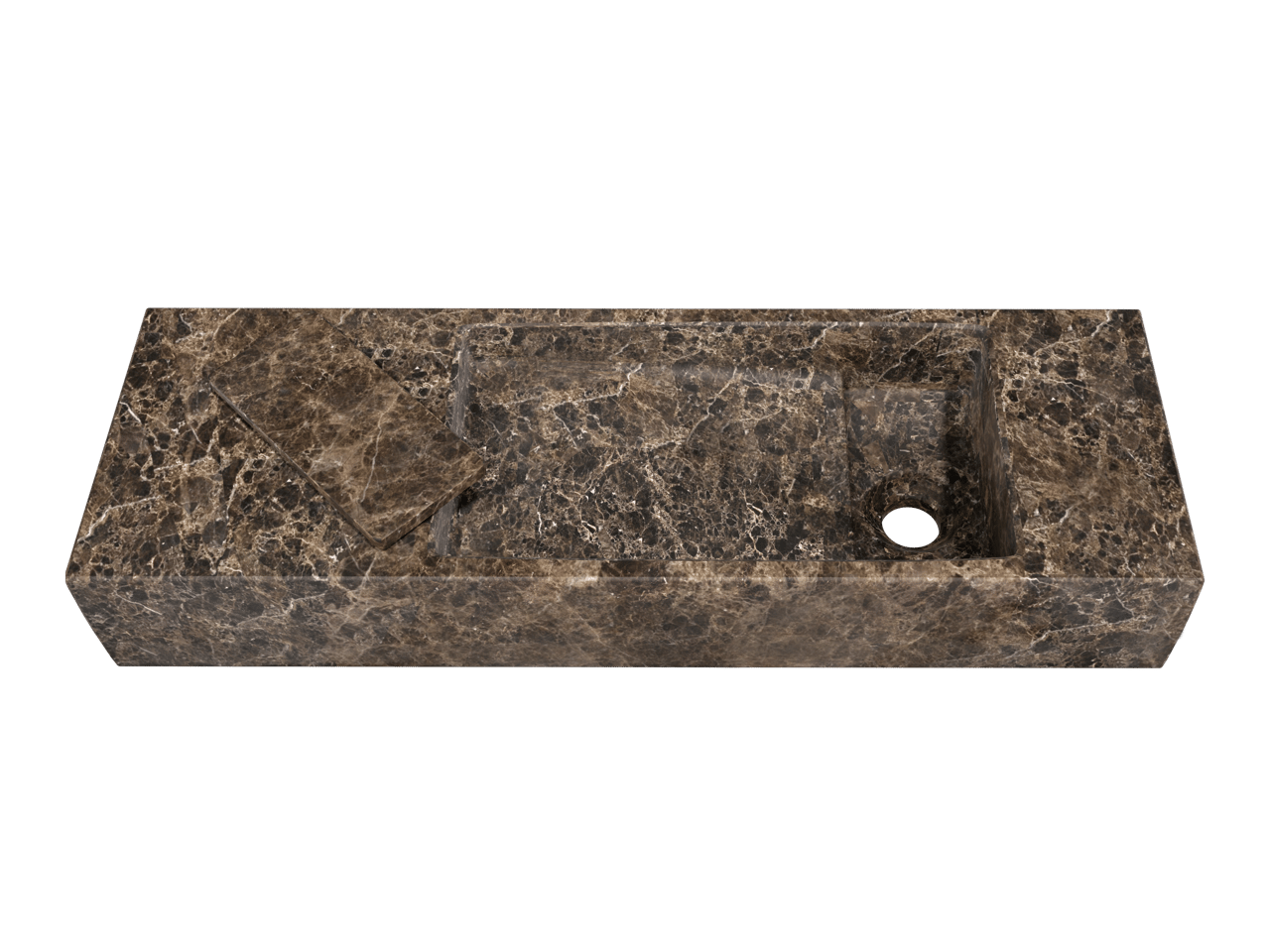 Balmani Mood fonteintje 65 x 20 cm Dark Emperador Marmer