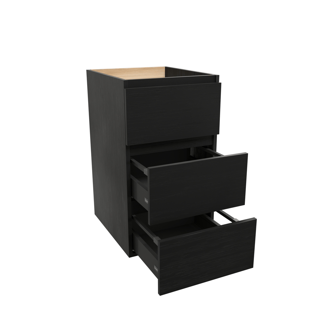 Balmani Lucida meuble sous-vasque a poser 45 x 55 cm chêne noir 3 tiroirs