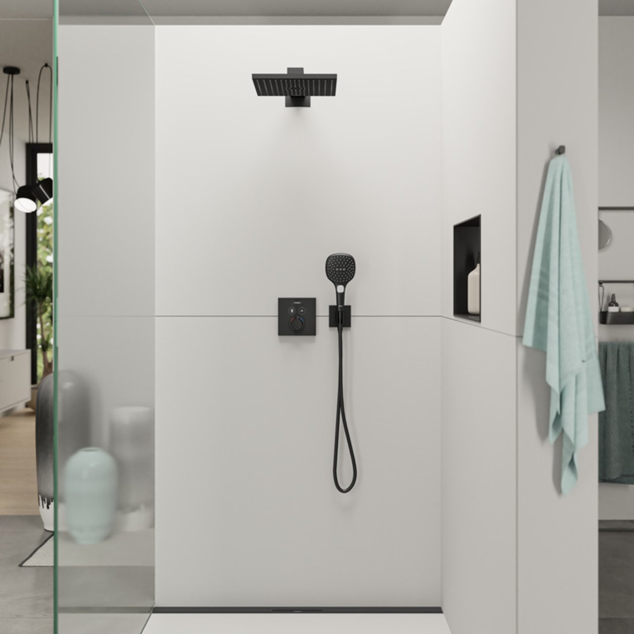 Hansgrohe Raindance Select E 120 Handbrause: 3jet, Schwarz Matt