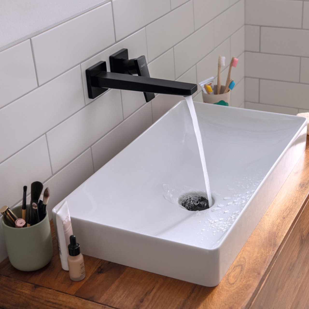 Hansgrohe Metropol Unterputz-Waschbecken Armatur: Schwarz Matt