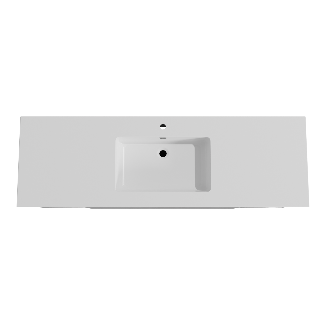 Storke Edge zwevend badkamermeubel 165 x 52 cm beton donkergrijs met Diva enkele wastafel in composietmarmer glanzend wit