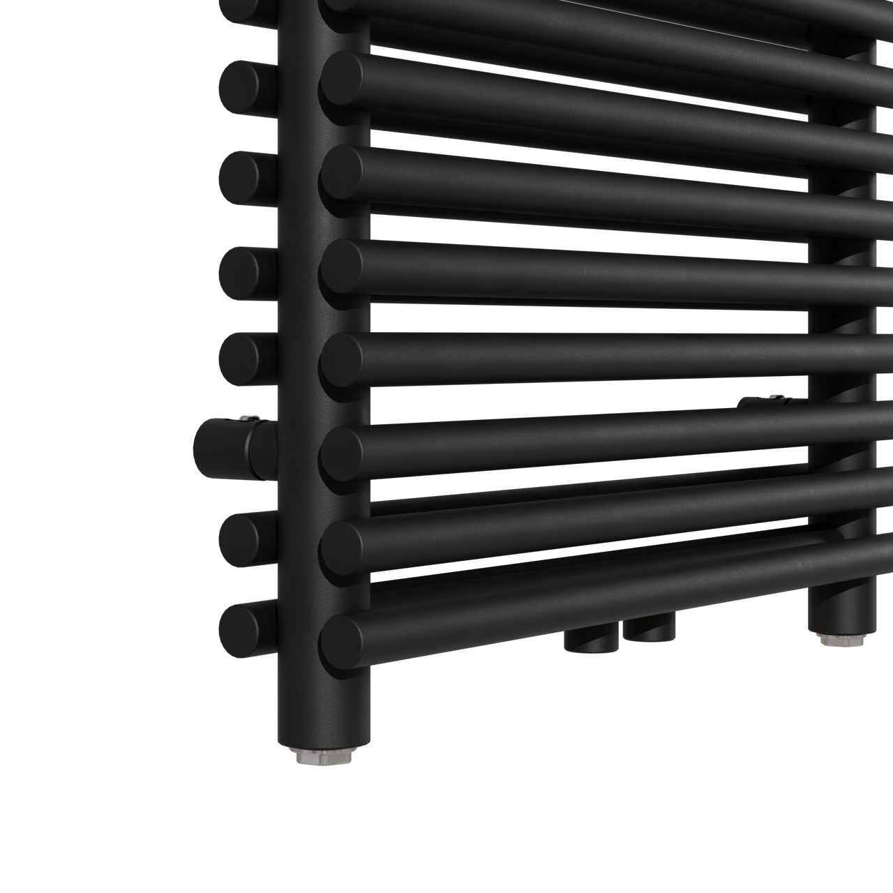 Vipera Alegria dubbele handdoekradiator 50 x 100 cm centrale verwarming mat zwart zij- en middenaansluiting 929W