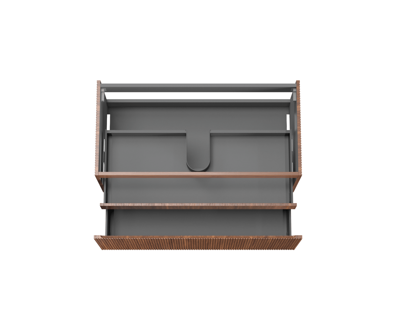 Storke Ribs meuble sous-lavabo suspendu 105 x 52 cm noyer 2 tiroirs