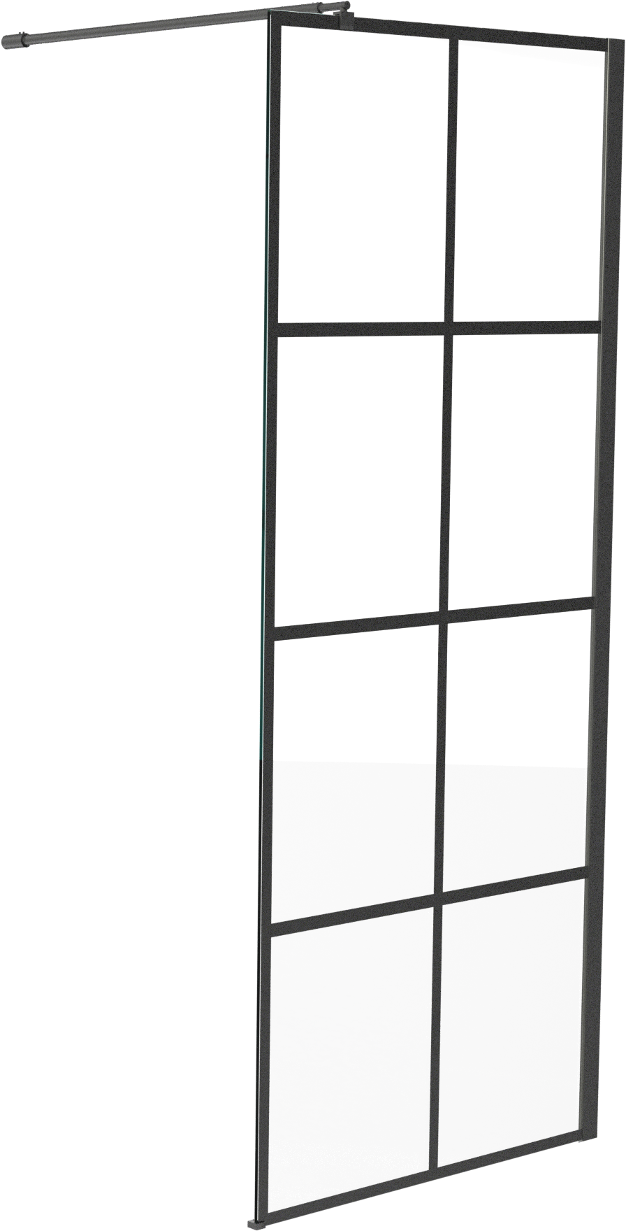 Linie Walk-In douche à l'italienne 90 x 200 cm verre square profil noir mat