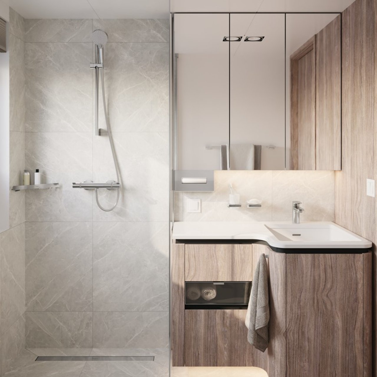 Hansgrohe Ecostat Comfort Thermostat-Duscharmatur: Chrom glänzend