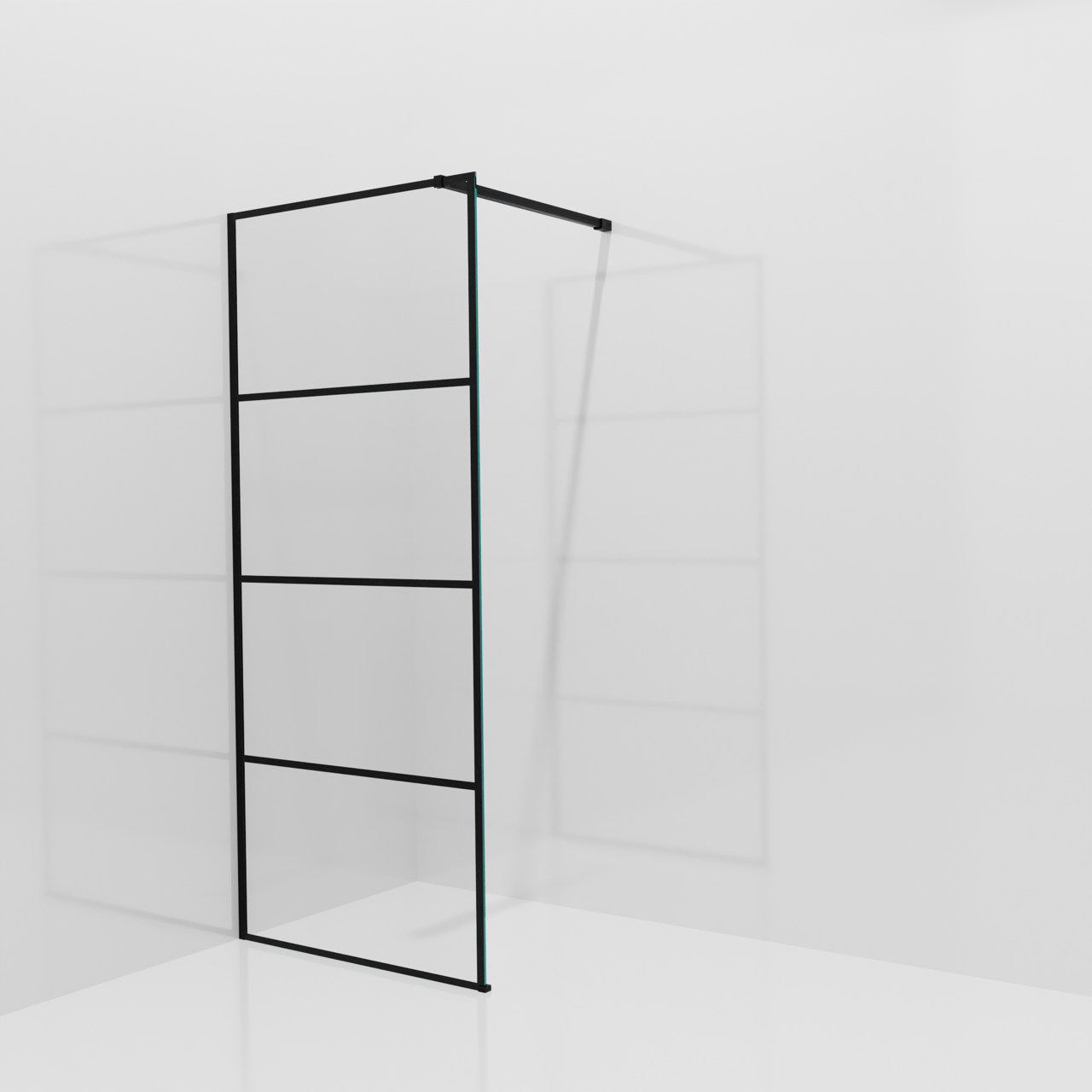 Balmani Modular douche à l'italienne: 90 x 200 cm, Lined, avec coating, Profil Noir mat