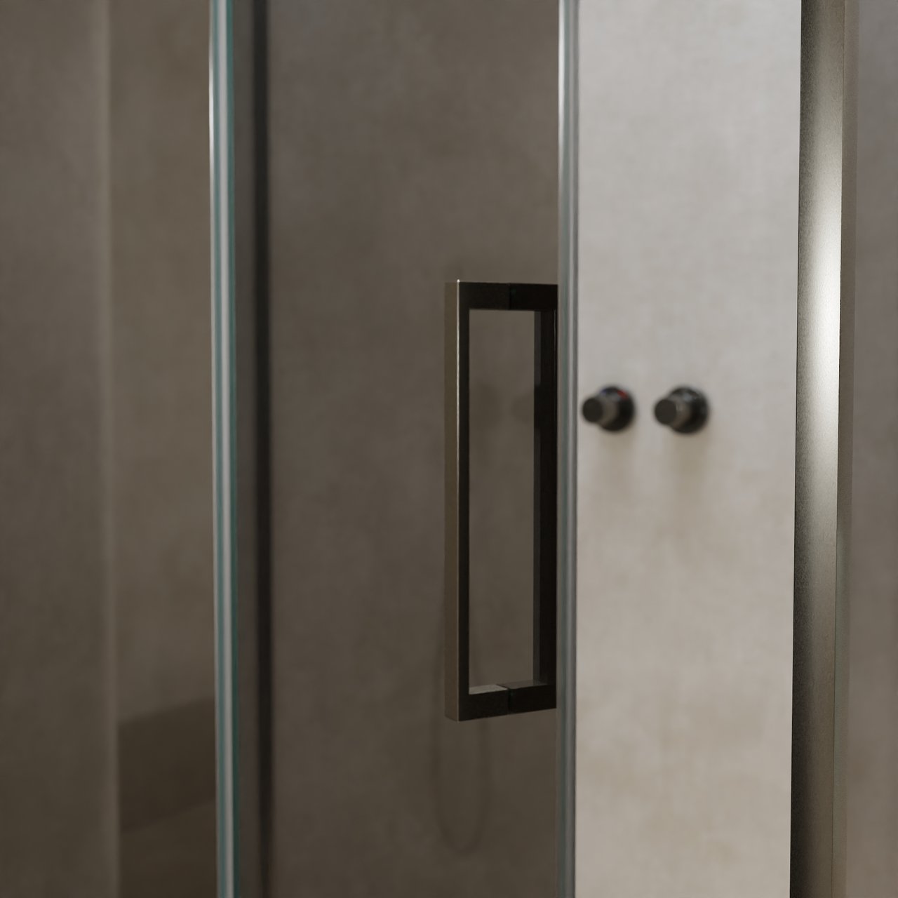 Balmani Senses Design douche en coin avec porte pivotante à gauche et paroi latérale fixe, 120 x 90 cm, Miroir Reflex, Profil Brushed GunMetal