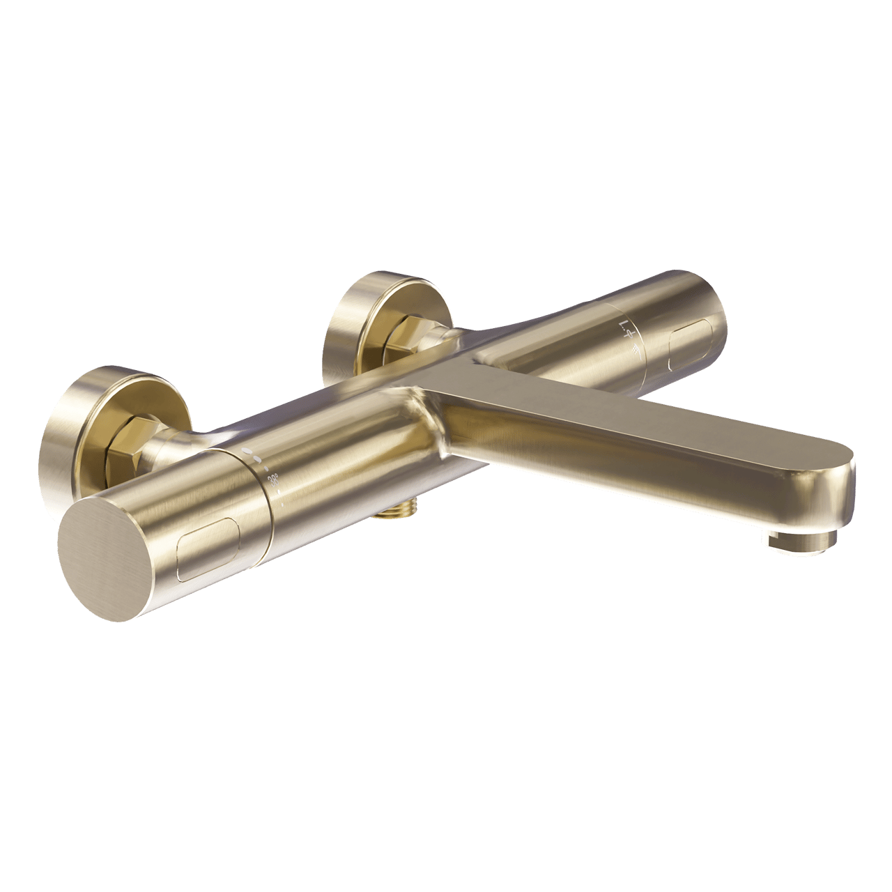 Blaufoss Apollo Aufputz-Thermostat-Badewannenarmatur: Brushed Champagne Gold
