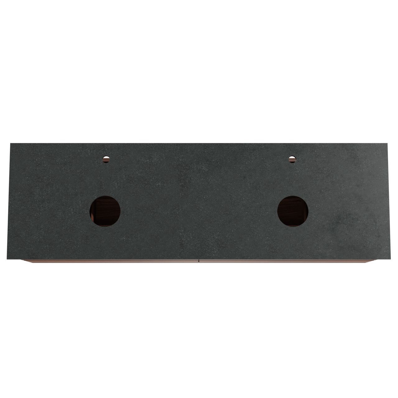 Balmani Mitra meuble salle de bains suspendu 180 x 55 cm noyer avec Facetta tablette double en granit noir