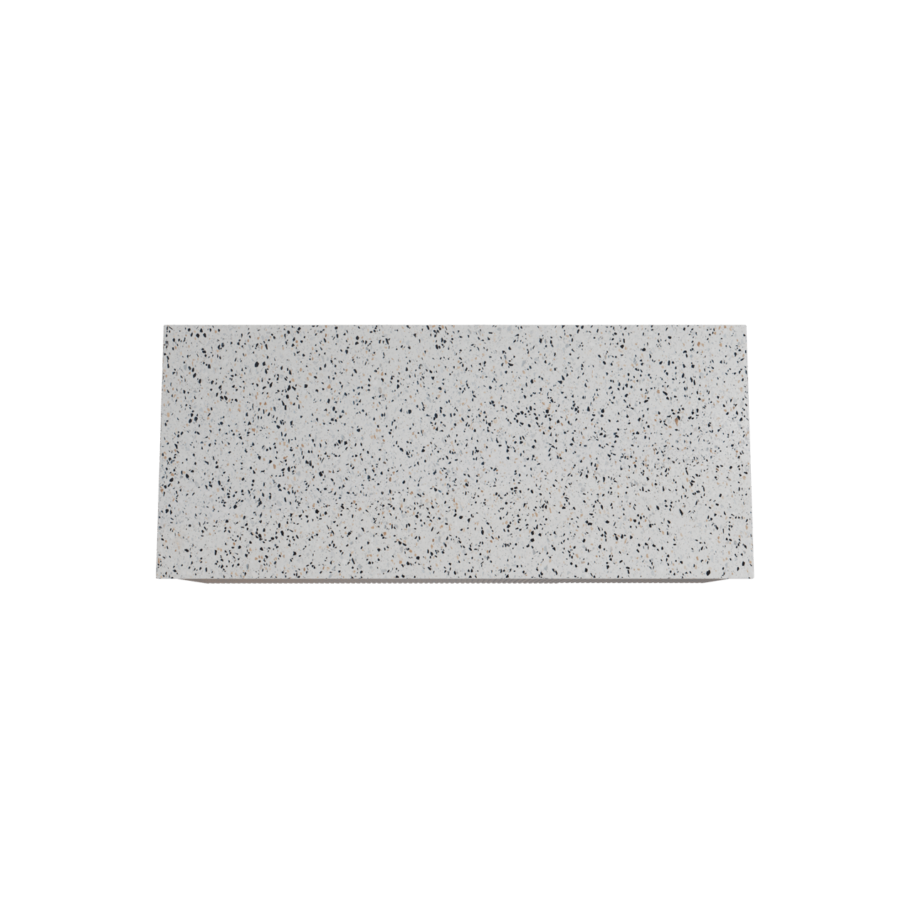 Storke Ribs hängendes Möbelstück Set: 120 x 52 cm, Nussbaum, mit Tavola Einzel- oder Doppel Waschtischplatte, Terrazzo in Weiß/Schwarz matt, Vertikale symmetrische gerade Rippe