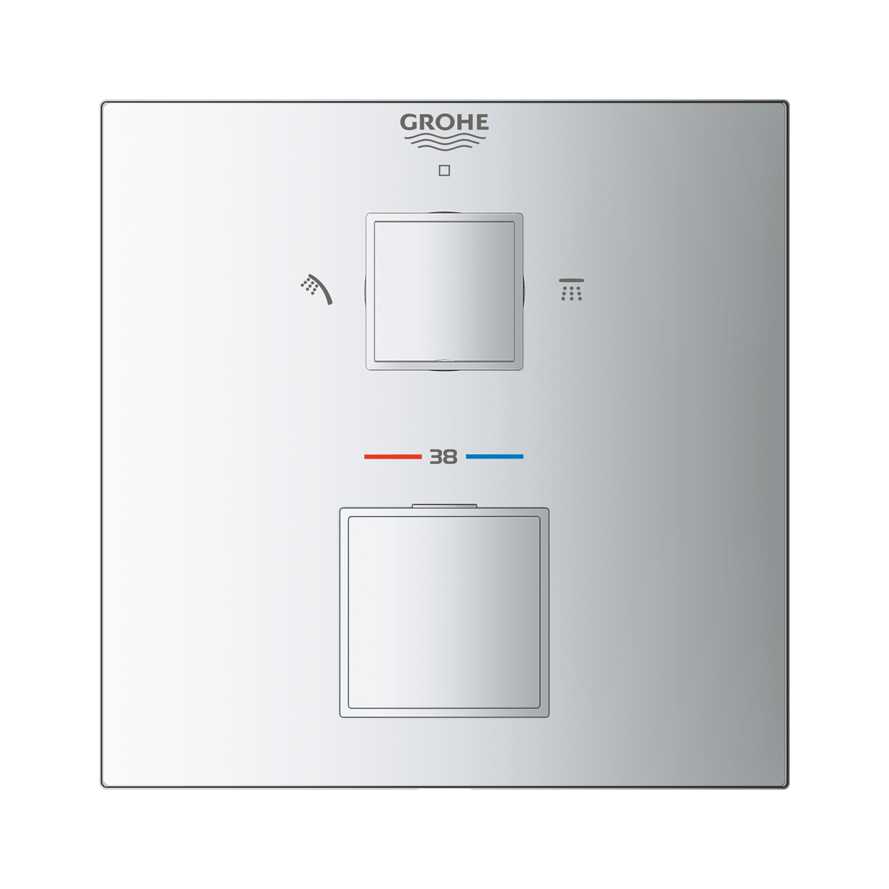 Grohe Grohtherm thermostat de douche encastré 2 fonctions chrome brillant