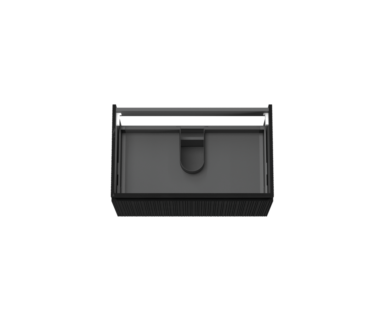 Storke Ribs meuble sous-lavabo suspendu 85 x 52 cm chêne noir 2 tiroirs