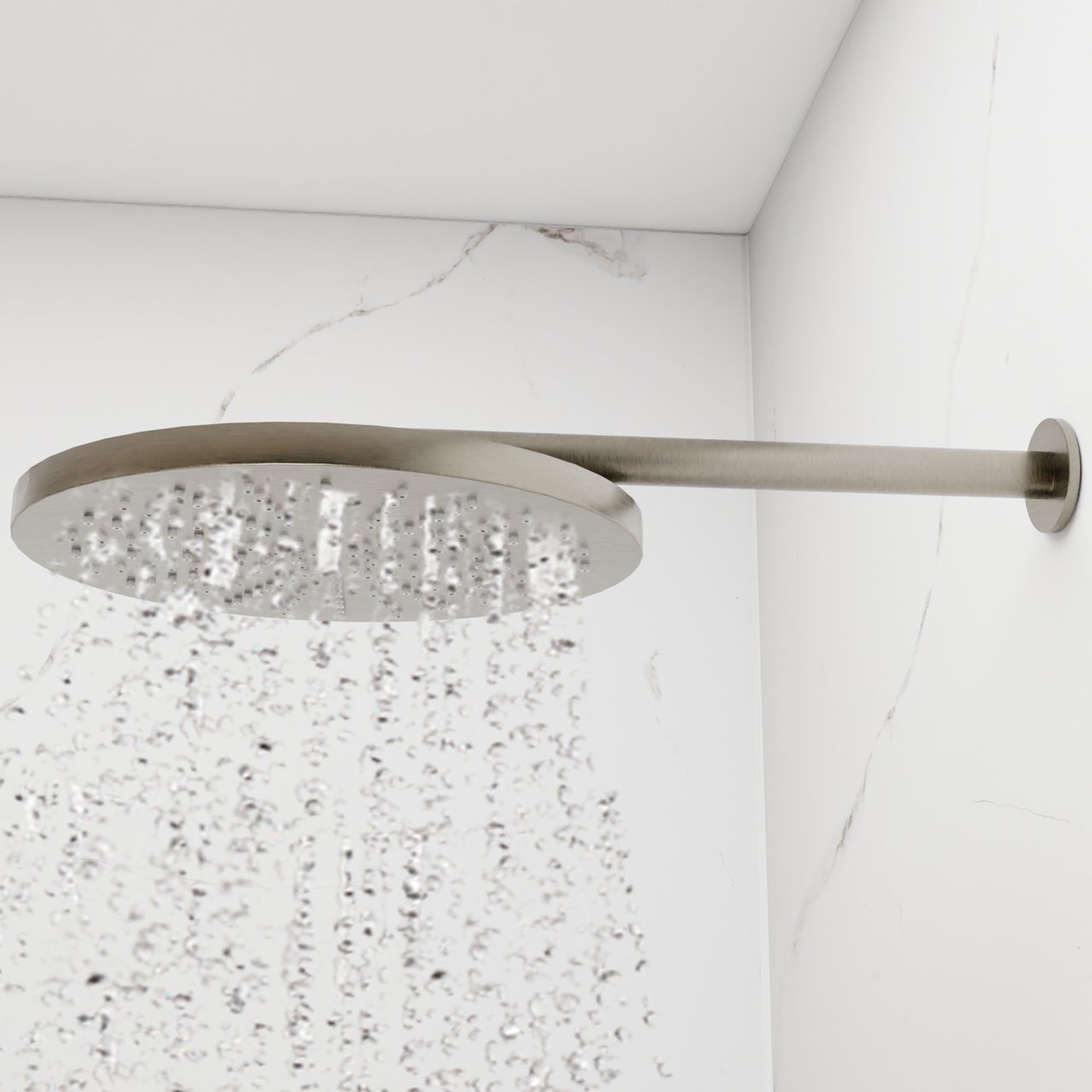 Blaufoss Nola 300 Tête de douche rond 30 cm avec support mural Brushed Coolmetal