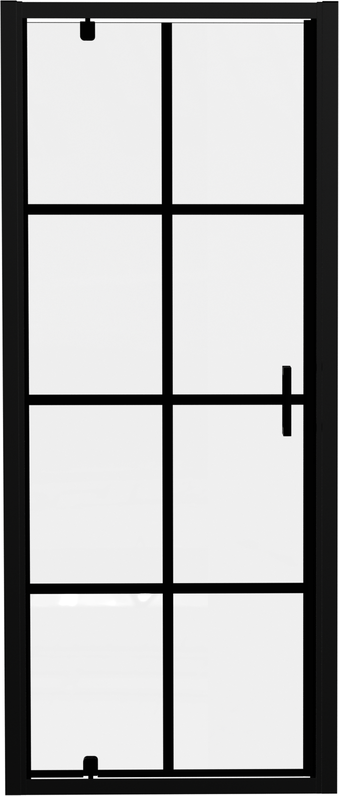 Luca Varess Vidor douche draaideur 80 x 190 cm Square glas mat zwart profiel