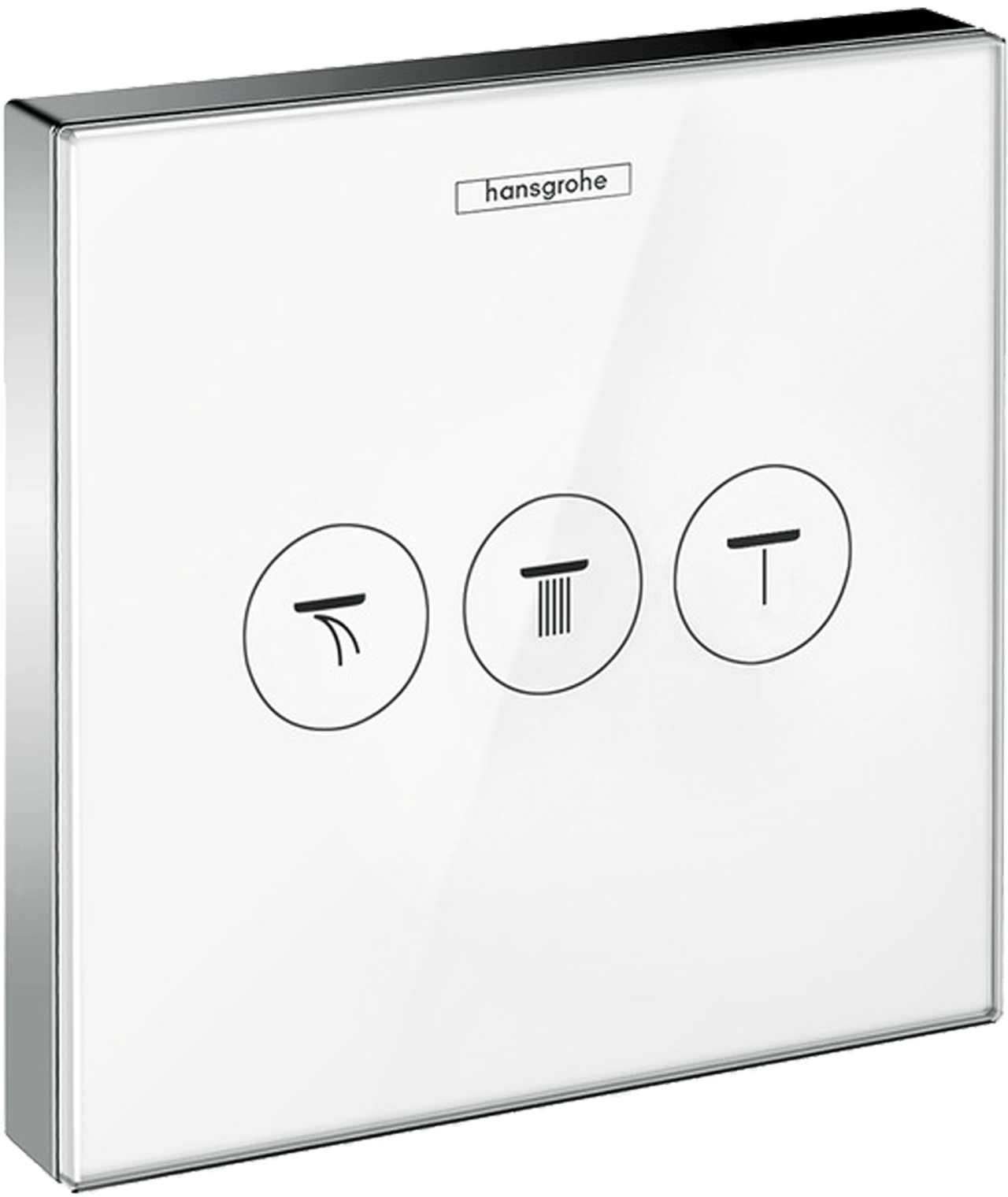 Hansgrohe Showerselect Glass Thermostat-Duscharmatur: Unterputz, für 3 Verbraucher, Chrom und Weiß glänzend