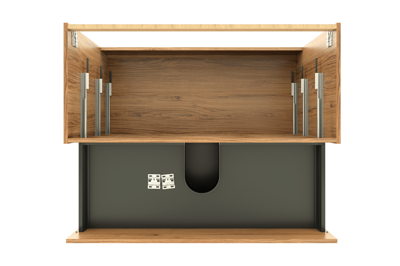 Balmani Lucida meuble sous-vasque a poser 120 x 55 cm teck 3 tiroirs