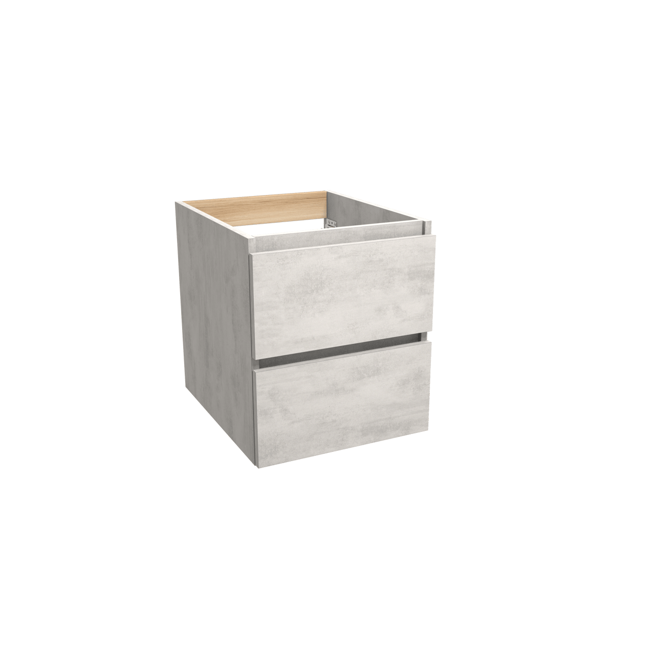 Balmani Lucida zwevende wastafelonderkast 45 x 55 cm beton zilvergrijs 2 lades