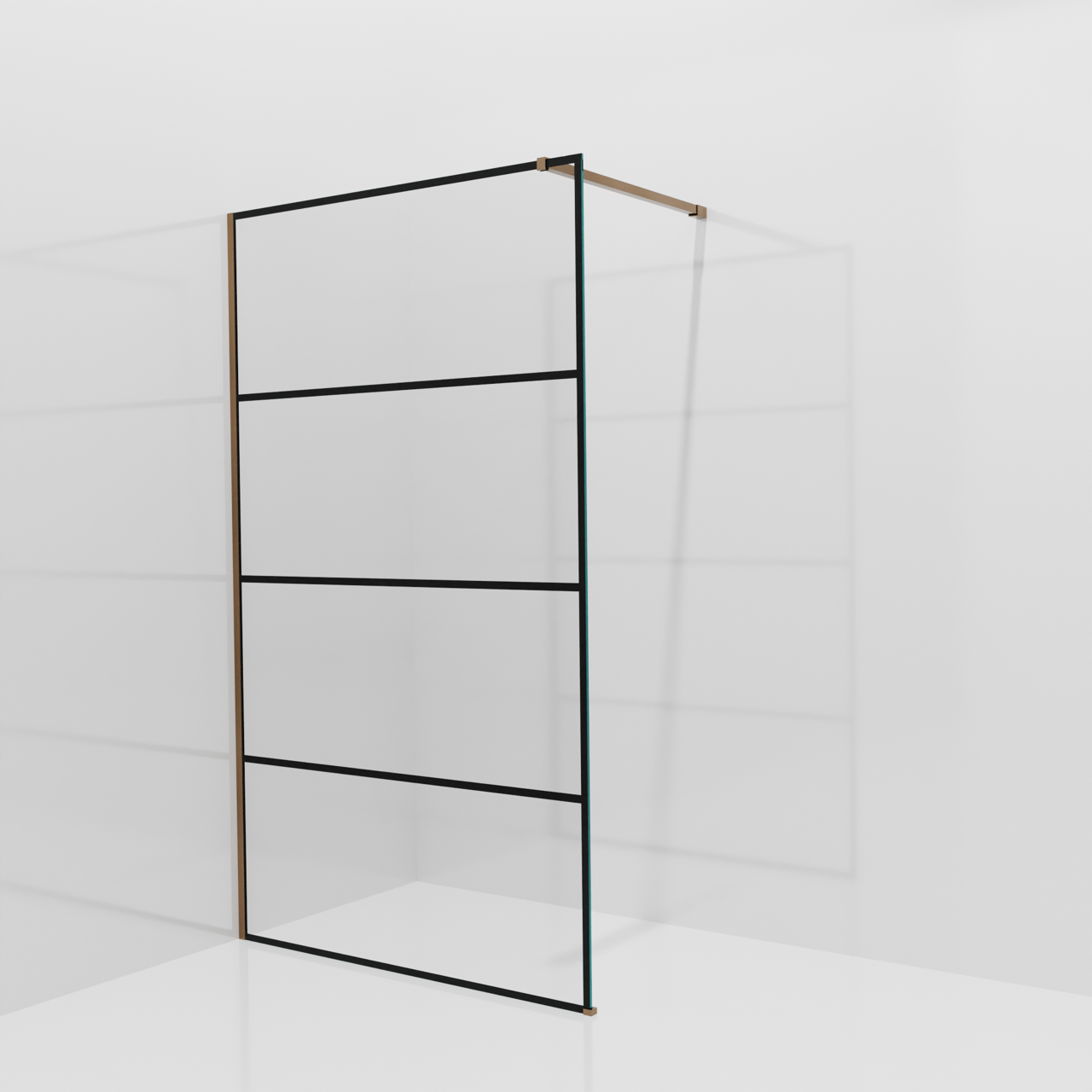 Balmani Modular douche à l'italienne: 120 x 200 cm, Lined, avec coating, Profil Brushed Rosegold