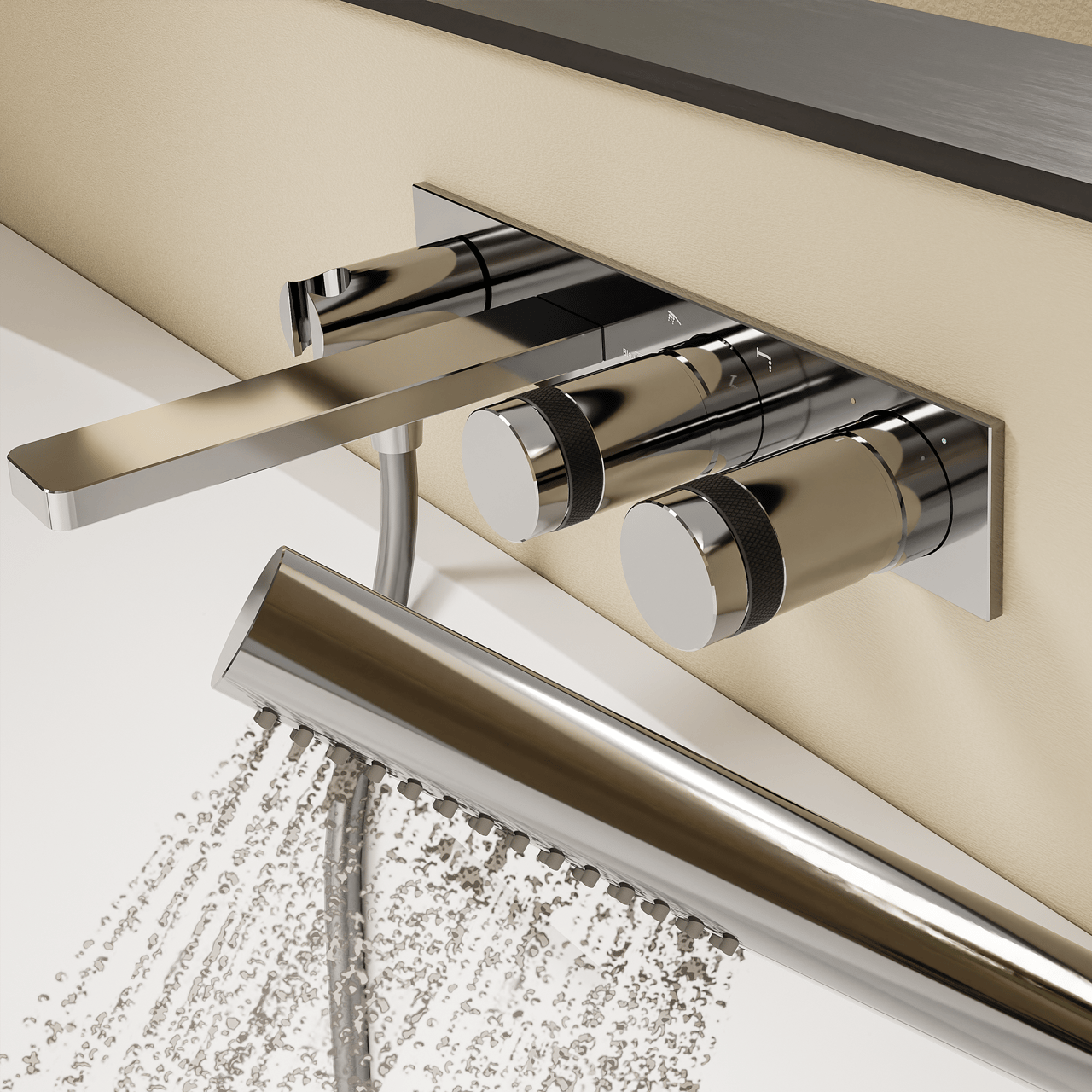 Blaufoss Sonic inbouw badkraan met handdouche chroom incl. inbouwelement