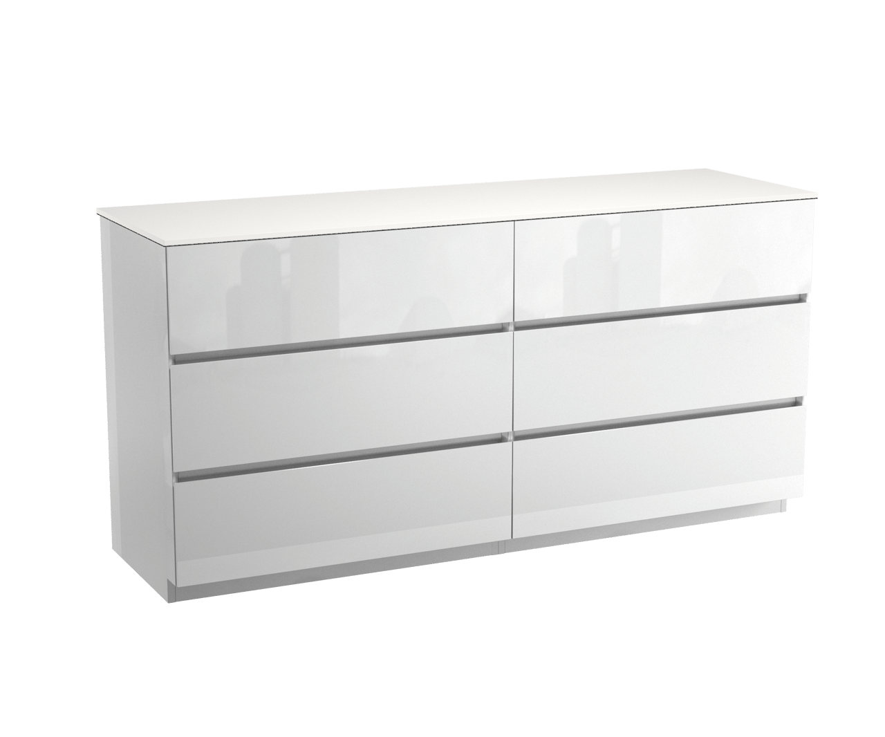 Storke Edge staand badmeubel 170 x 52 cm hoogglans wit met Tavola enkel of dubbel wastafelblad in solid surface mat wit