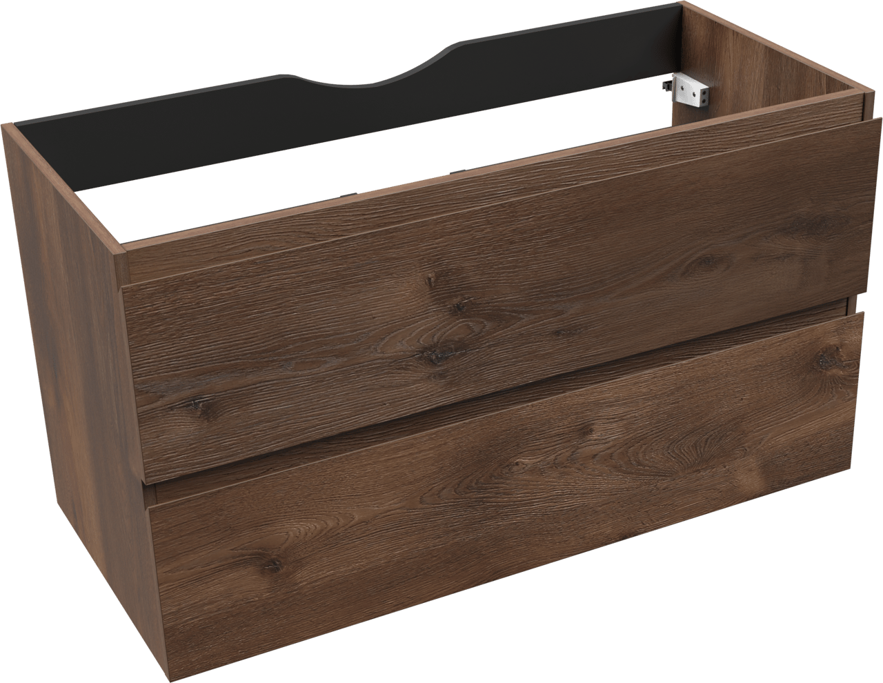 Linie Lado zwevende wastafelonderkast 100 x 46 cm bruine eik 2 lades