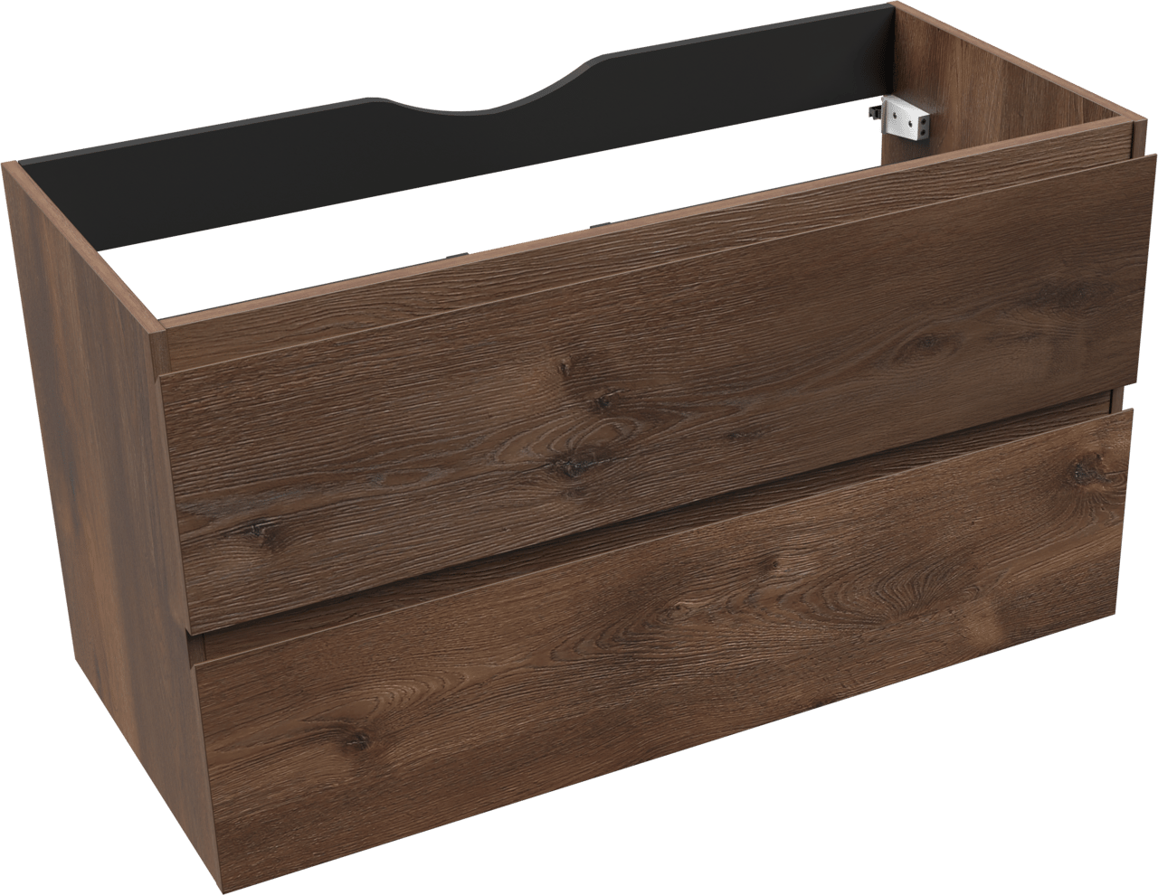 Linie Lado zwevende wastafelonderkast 100 x 46 cm bruine eik 2 lades