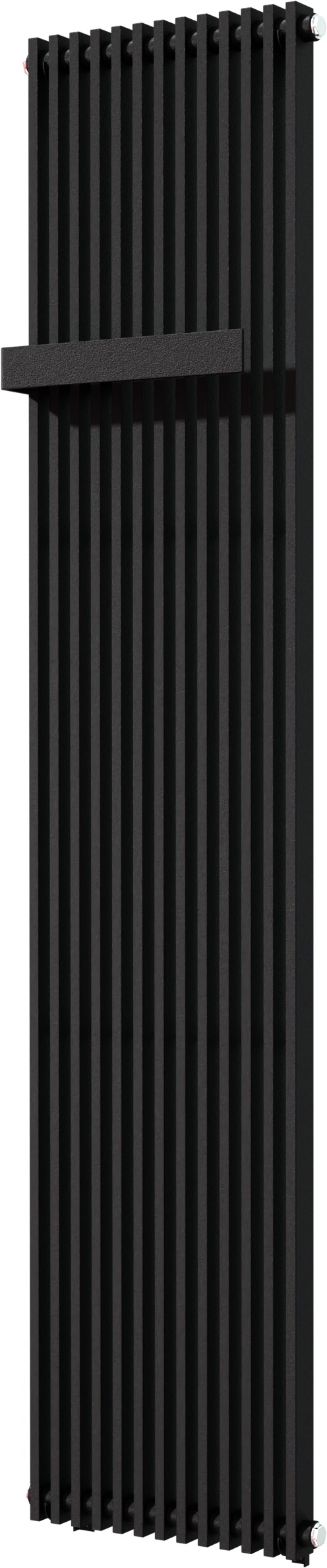 Vipera Corrason enkele badkamerradiator 40 x 180 cm centrale verwarming mat zwart zijaansluiting 1.212W