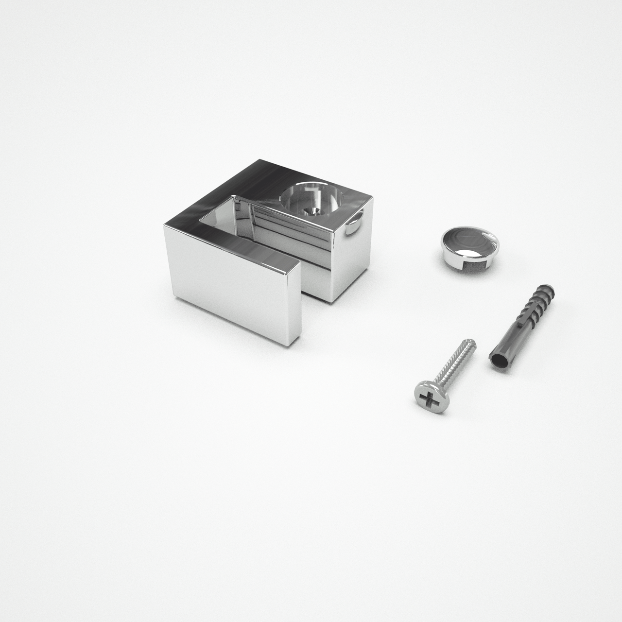 Balmani Modular Befestigungsblock, 8 mm, Glas Chrom