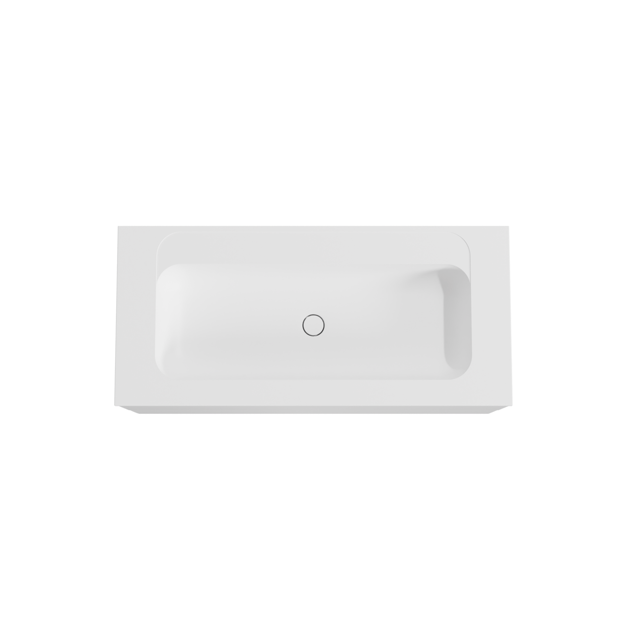 Balmani Mitra hängendes Möbelstück Set: 120 x 55 cm, Weiß matt, mit Tablo Strada Einzelwaschtisch, Marmorkomposit Weiß matt