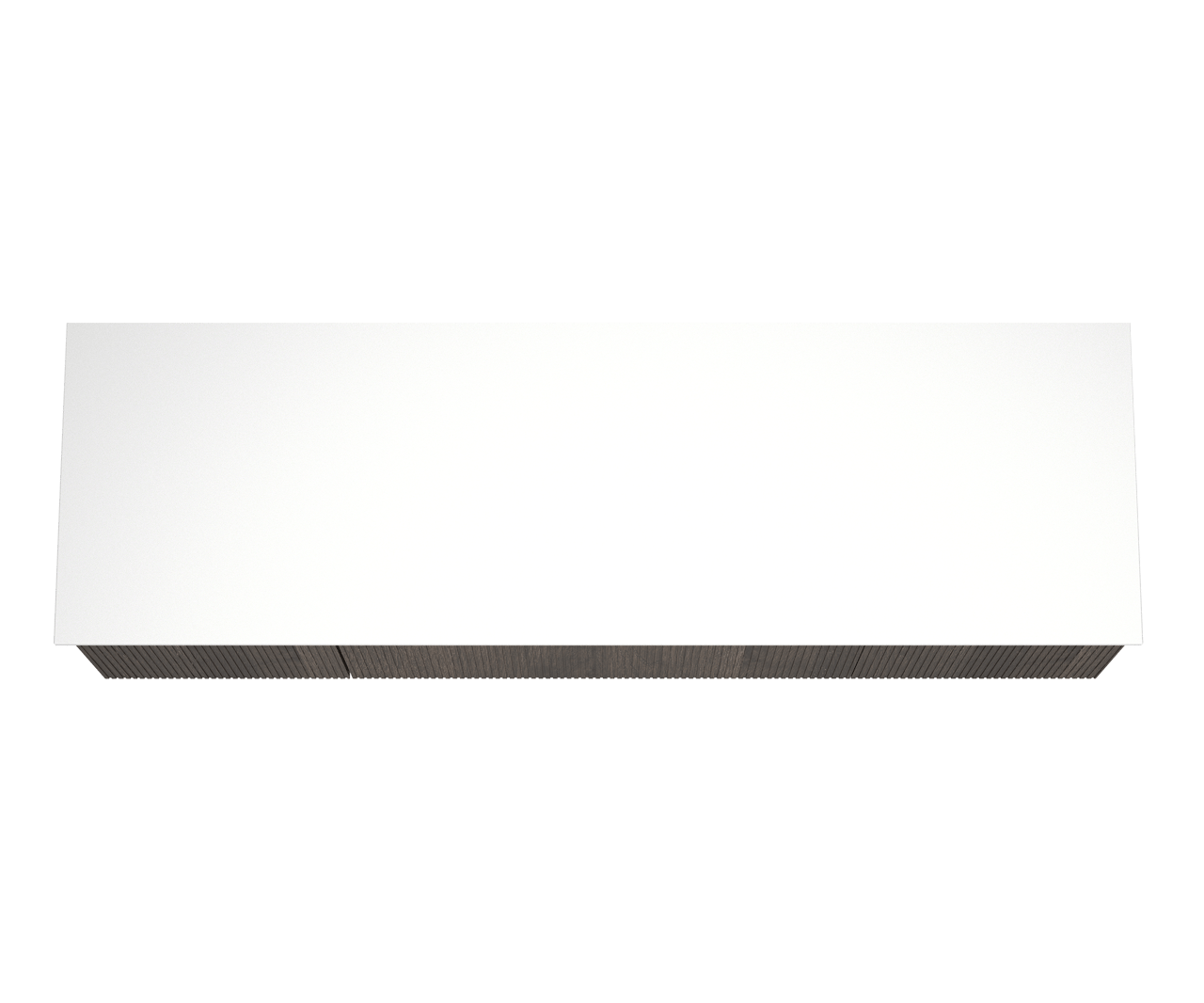 Balmani Forma zwevend badmeubel 180 x 55 cm gerookt eiken met Stretto enkel of dubbel wastafelblad in solid surface mat wit, Verticale symmetrische rechte ribbel