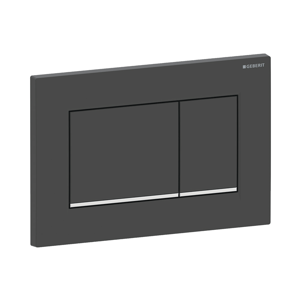 Sigma20 Betätigungsplatte, eckig, schwarz matt/chrom glänzend für Sigma UP320 und UP720 Einbauspülkasten